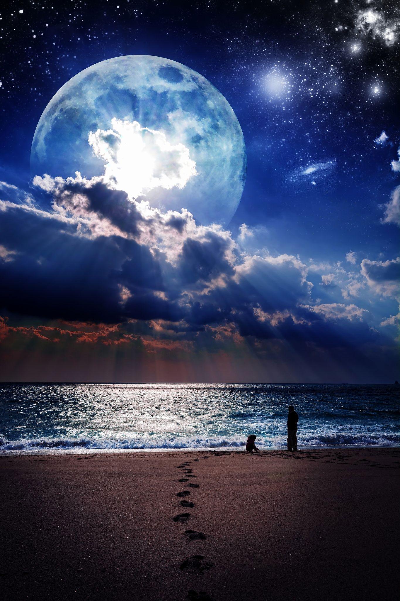 Ocean Moon Wallpapers Top Free Ocean Moon Backgrounds Wallpaperaccess