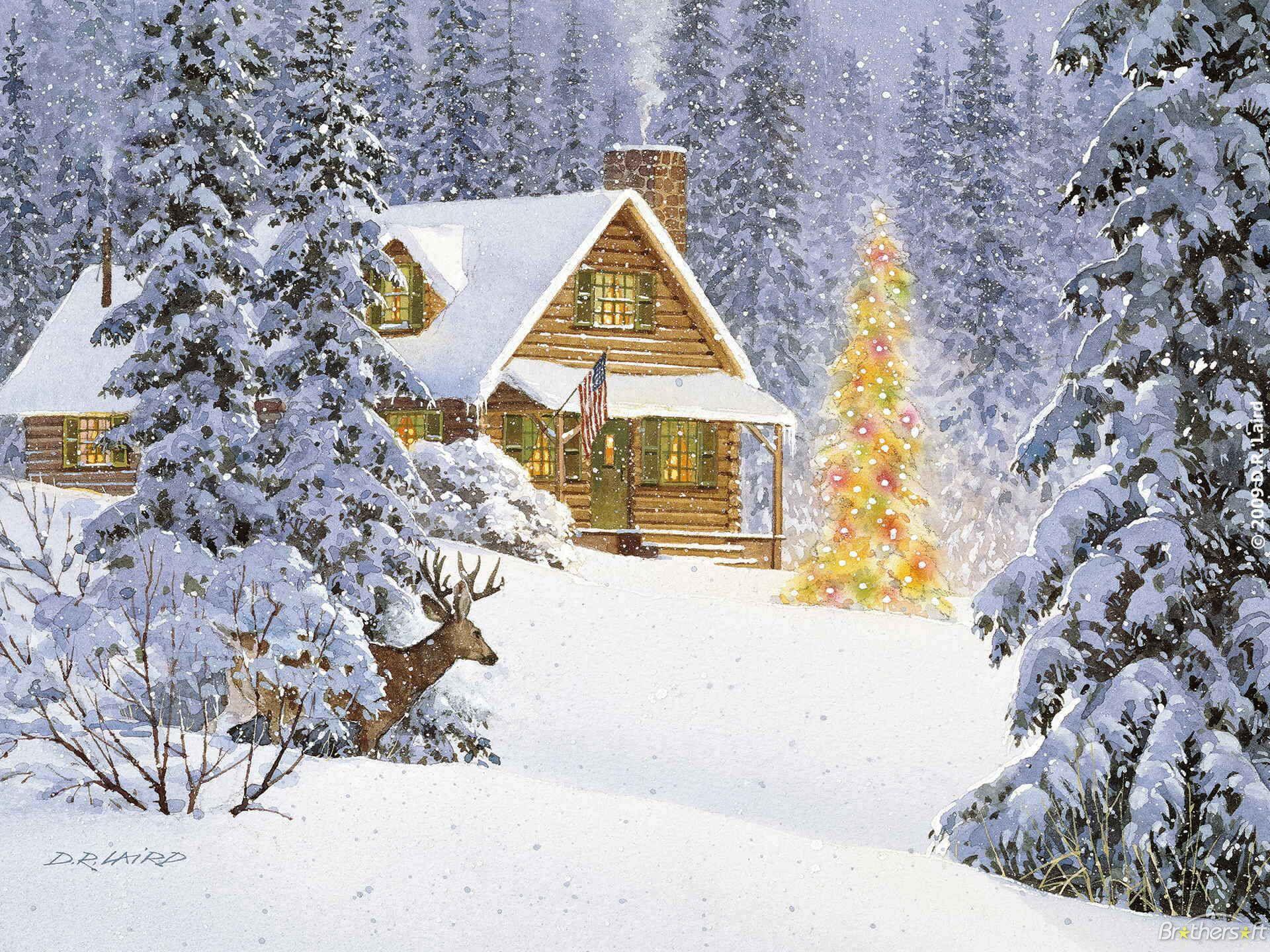 Christmas Cabin Wallpapers Top Free Christmas Cabin Backgrounds