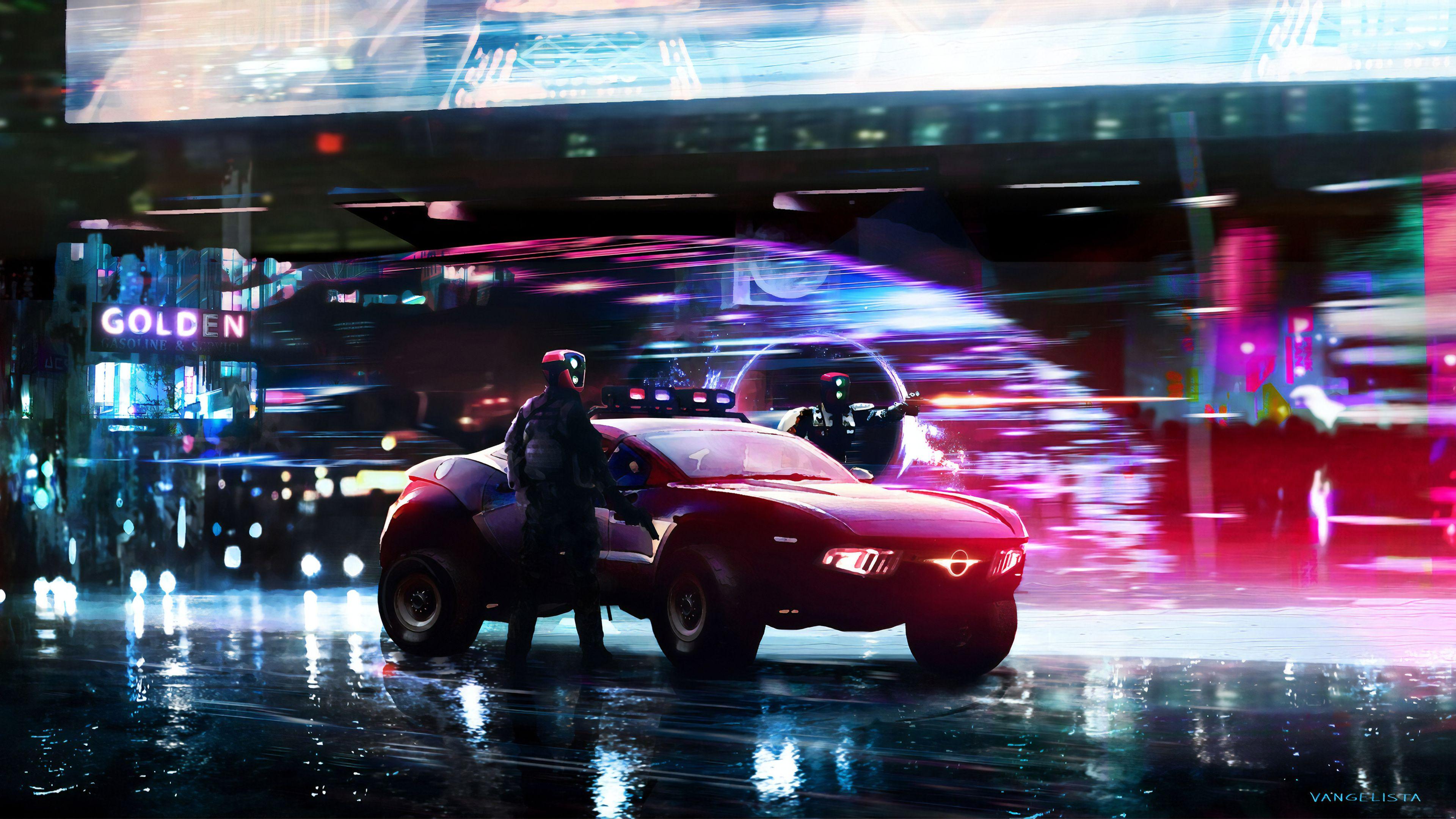 Hình nền xe hơi Cyberpunk hiện đại tương lai Top Hình Ảnh Đẹp