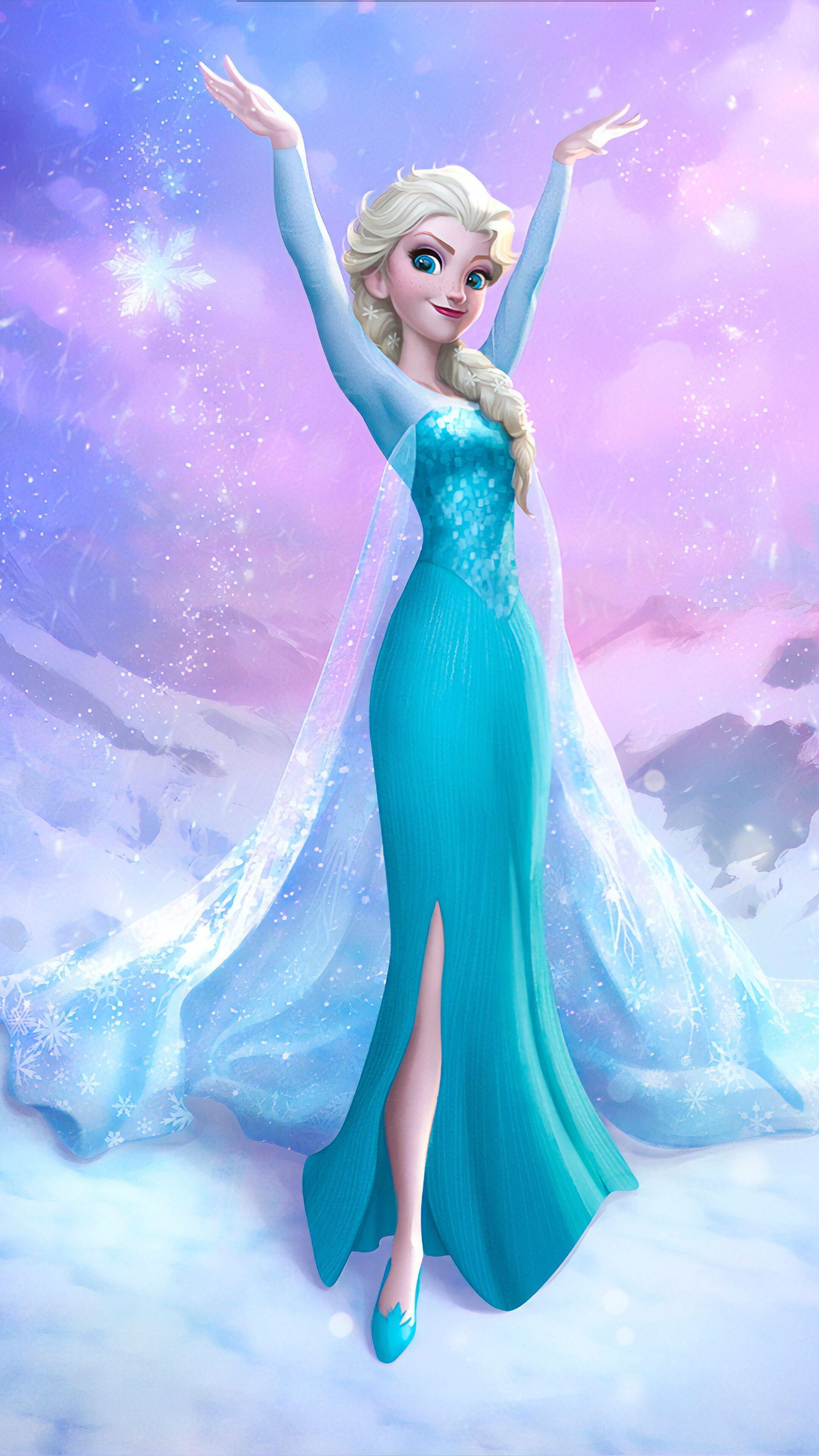 Elsa In Glitter Sky Background Hd Frozen Wallpapers Hd Wallpapers