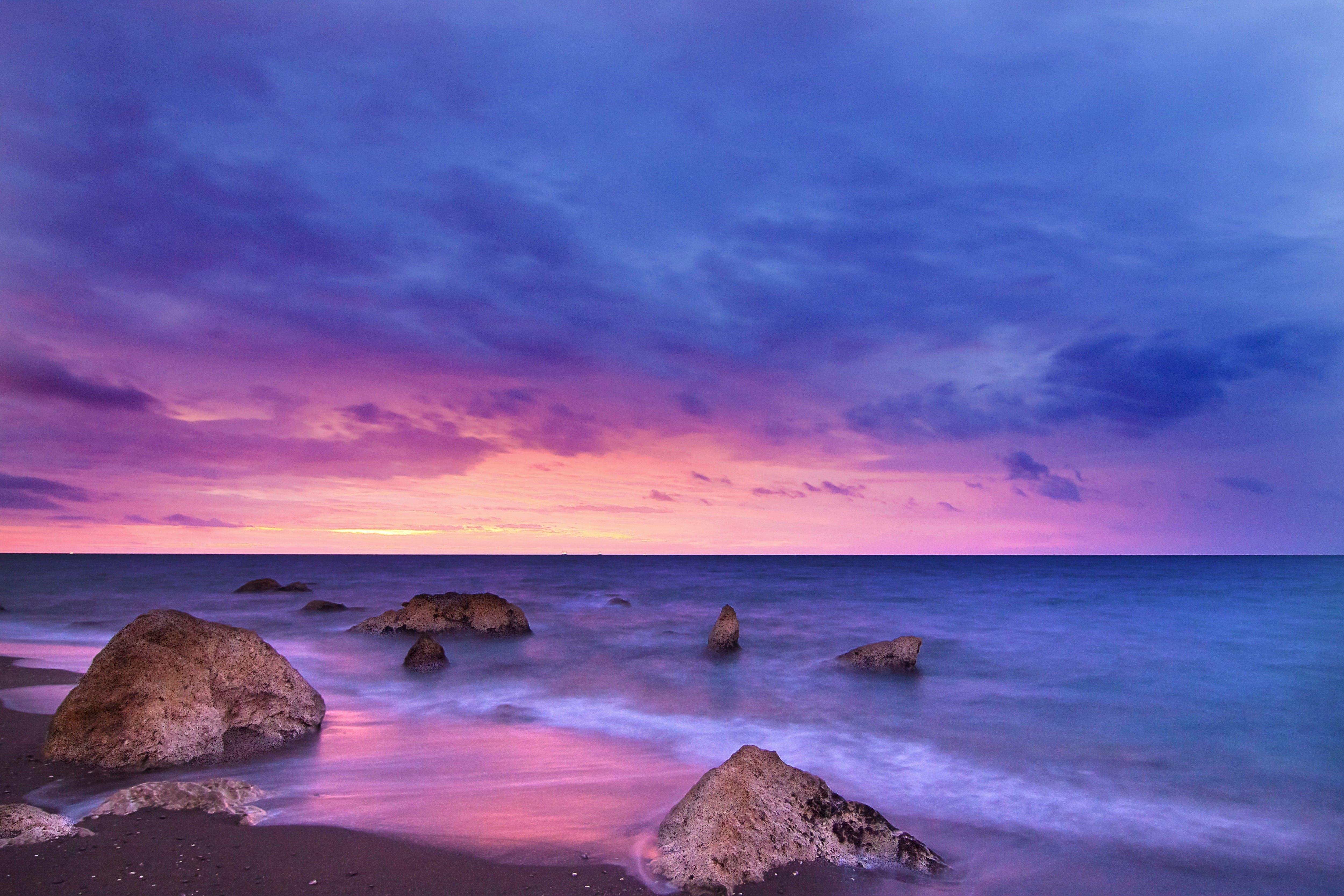 Purple Beach Sunset Desktop Wallpapers Top Free Purple Beach Sunset