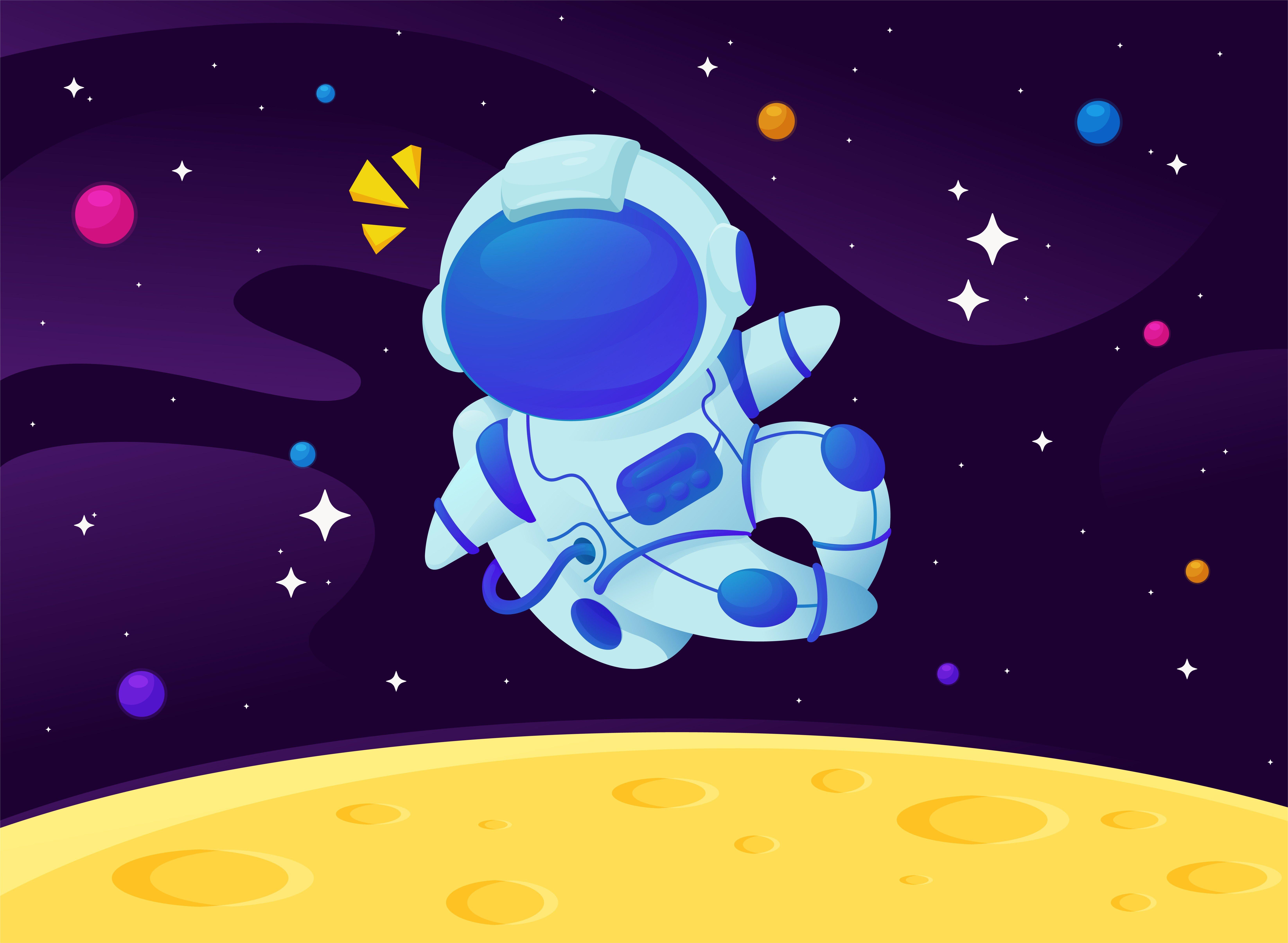 Astronaut Floating Cartoon Wallpapers Top Free Astronaut Floating