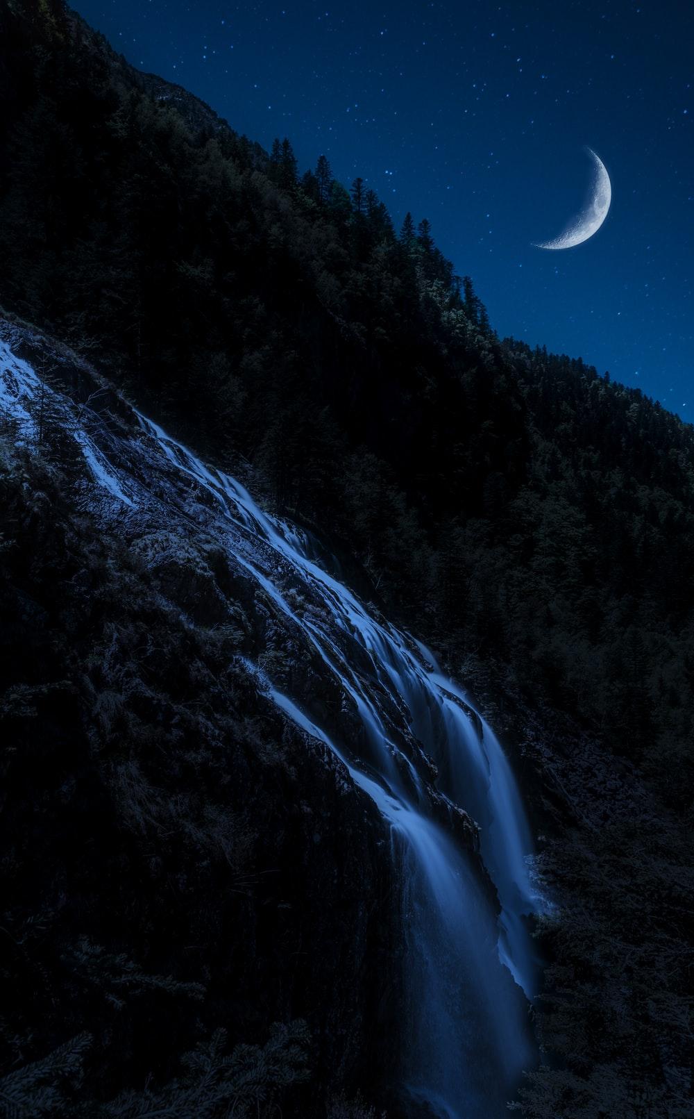 Night Waterfall Wallpapers Top Free Night Waterfall Backgrounds