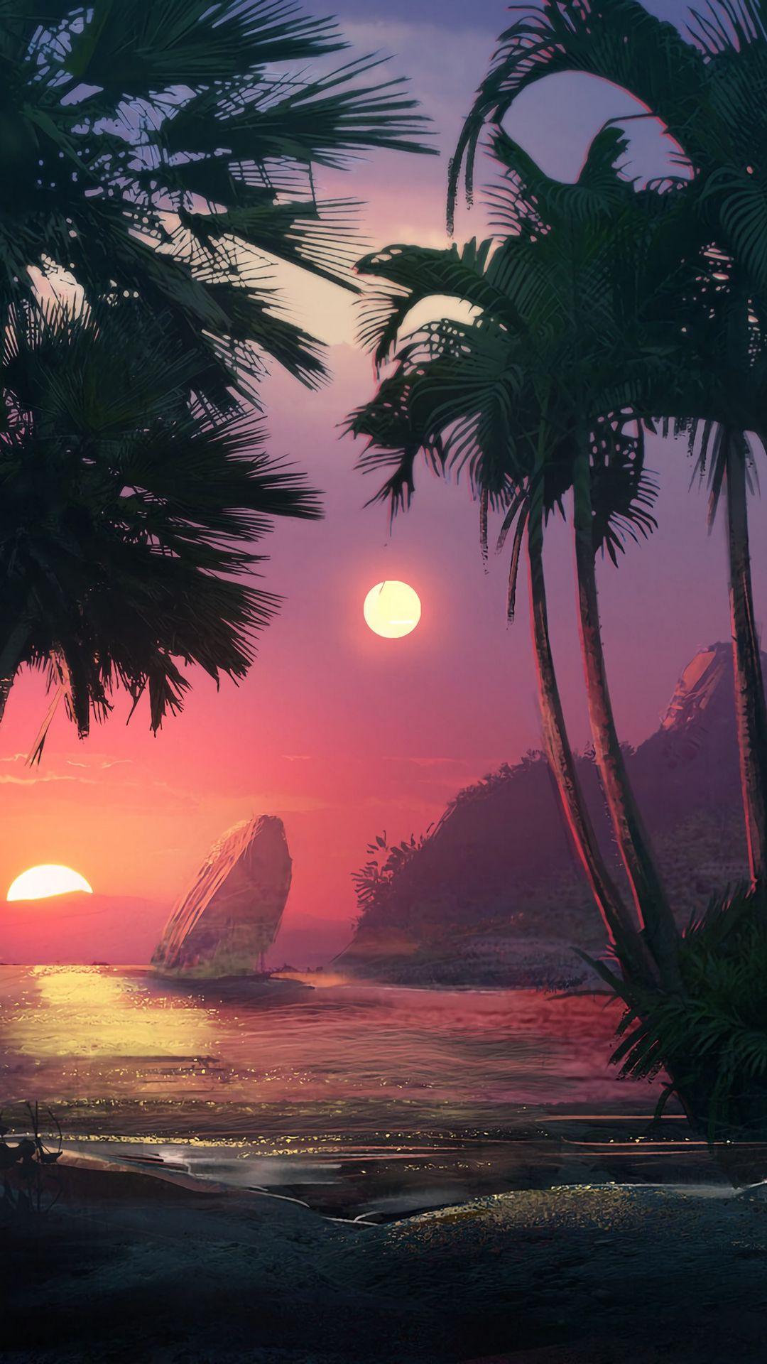 Tropical Island Sunset Wallpapers Top Free Tropical Island Sunset