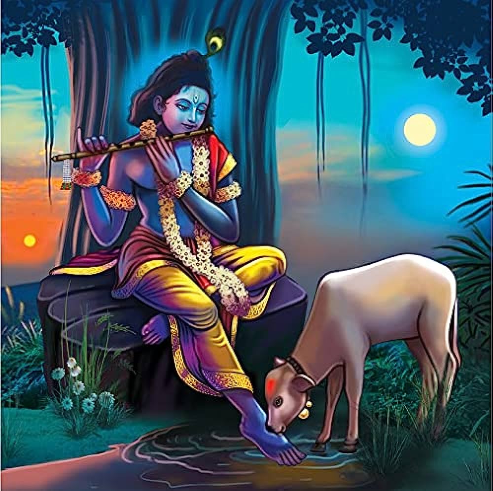 Krishna With Cow Wallpapers Top Free Krishna With Cow Backgrounds