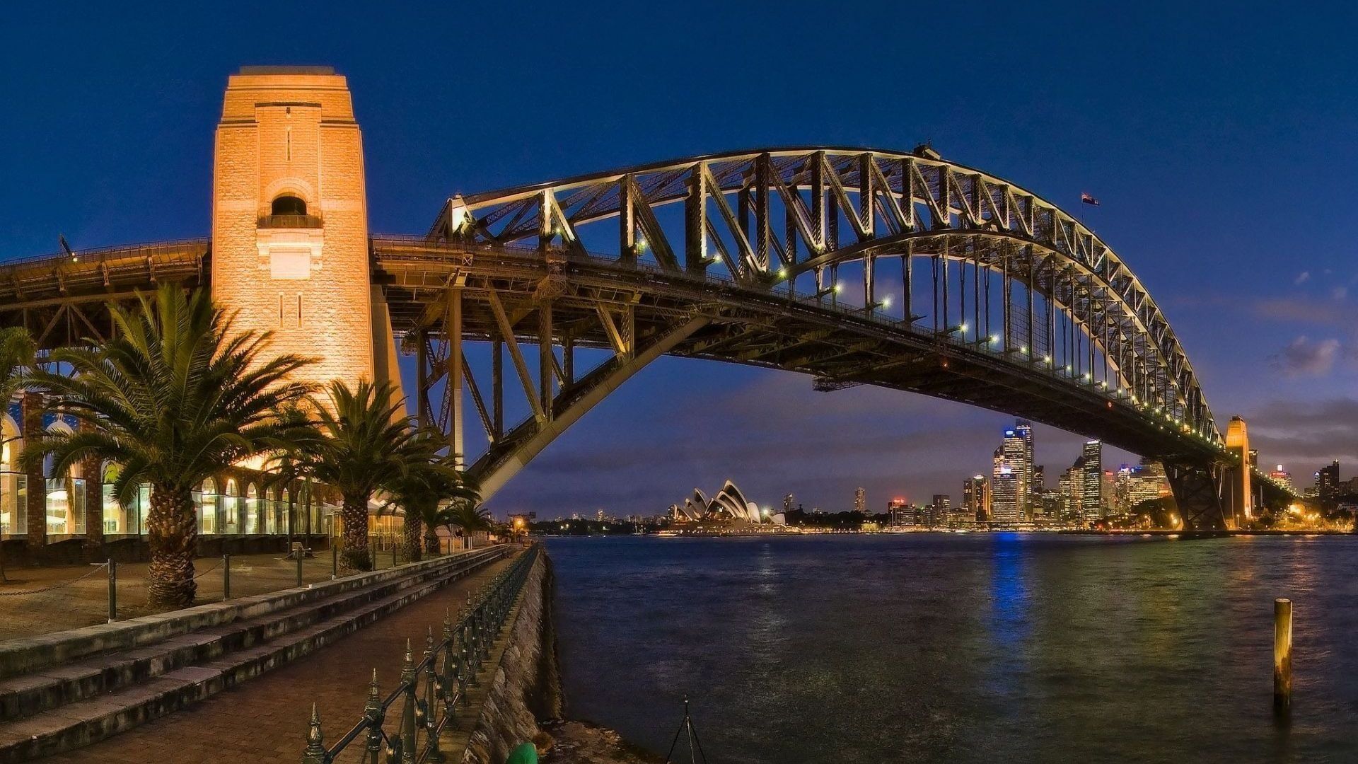 1920x1080 Luna Park and Bridge Sydney HD wallpaper