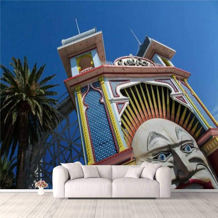 894x894 Wallpaper Luna Park Melbourne Self Adhesive Bedroom Living Room Dormitory Decor Wall Mural Stick and Peel Background Wall Ceiling Wardrobe Sticker : Tools & Home Improvement