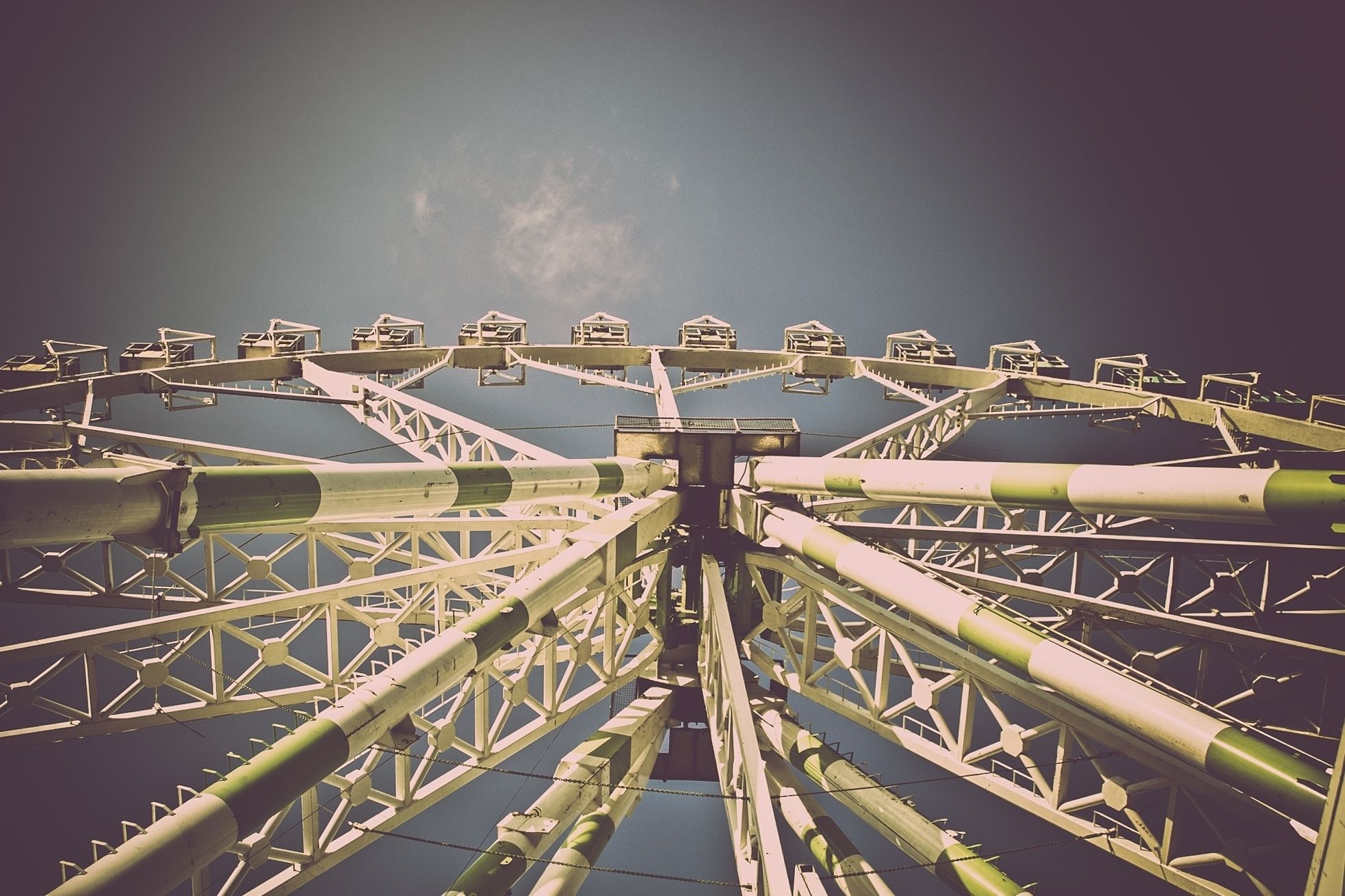1966x1310 Blue Ferris Wheel Fun Iron Luna Park Sky HD wallpaper