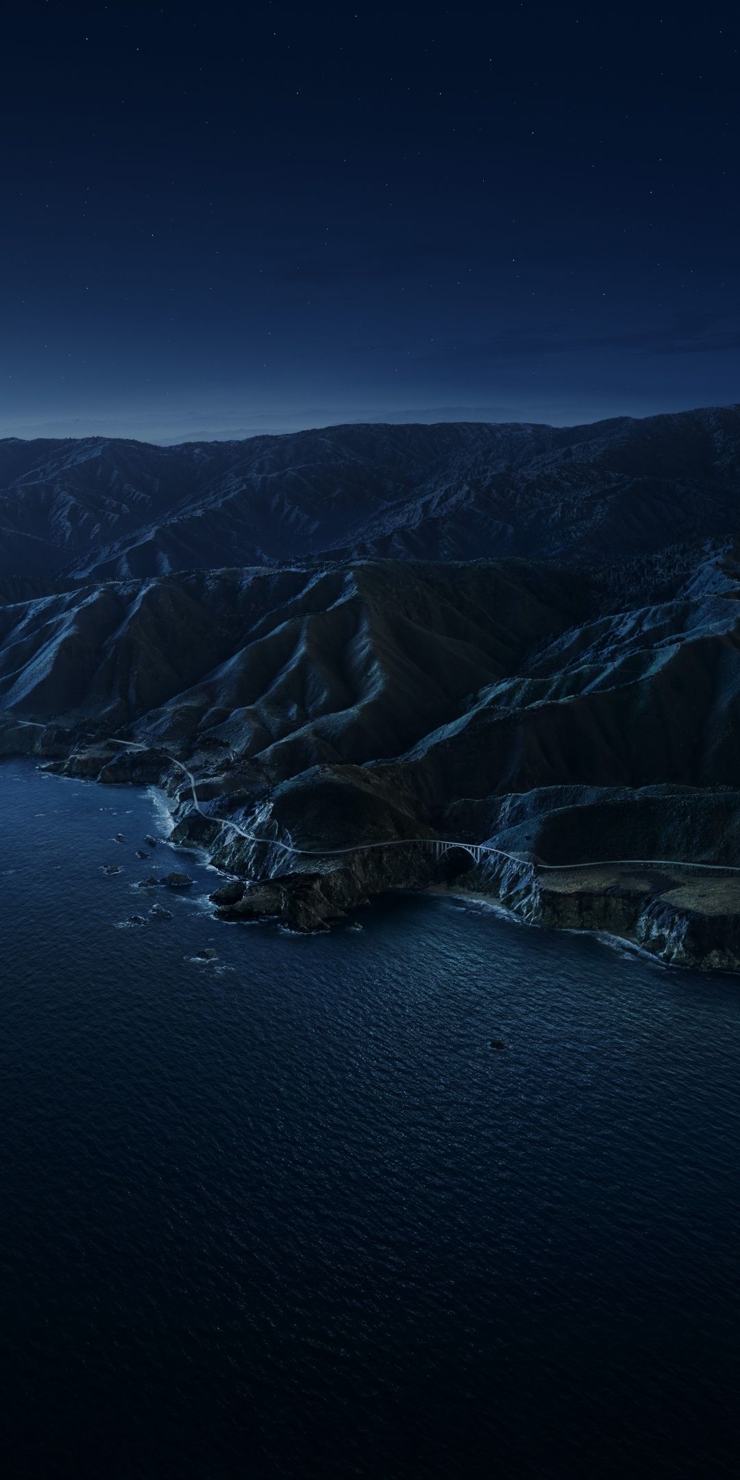 1080x2160 Big Sur Wallpaper 4K, 5K, Mountains, Night, Dark