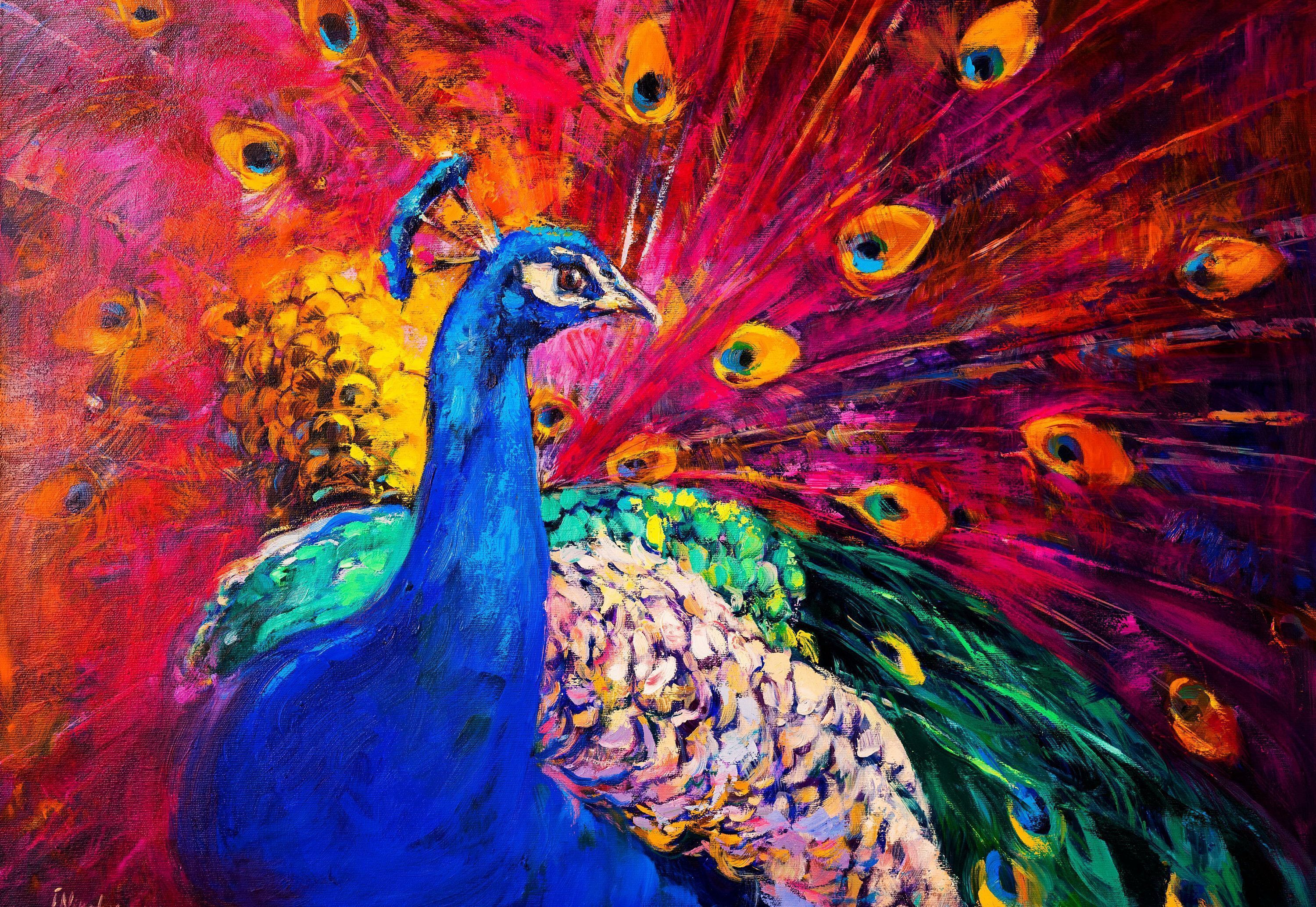 Peacock Painting Wallpapers - Top Free Peacock Painting Backgrounds ...