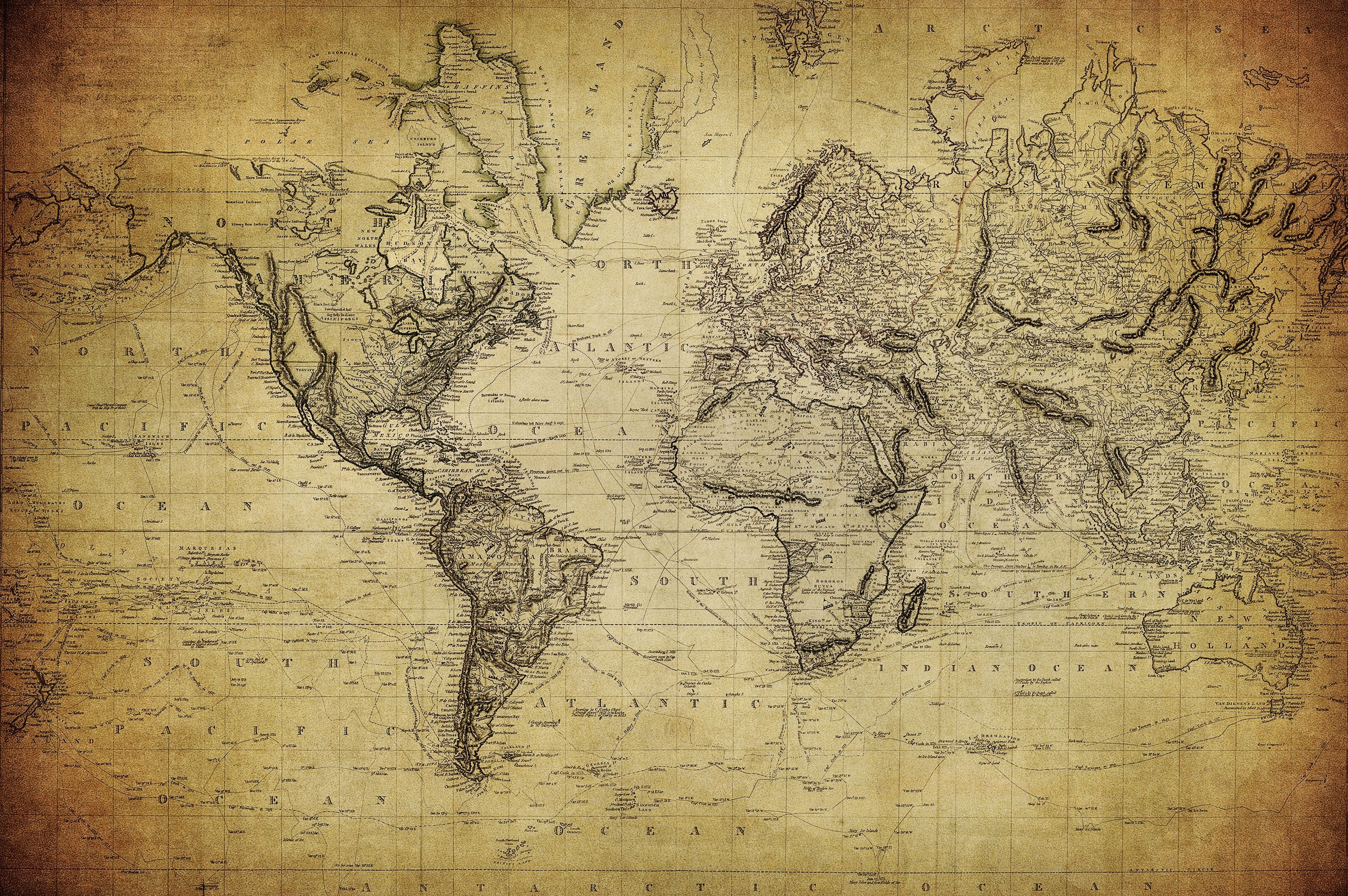 3200x2129 Vintage World Map 1814 Wall Mural Your Way