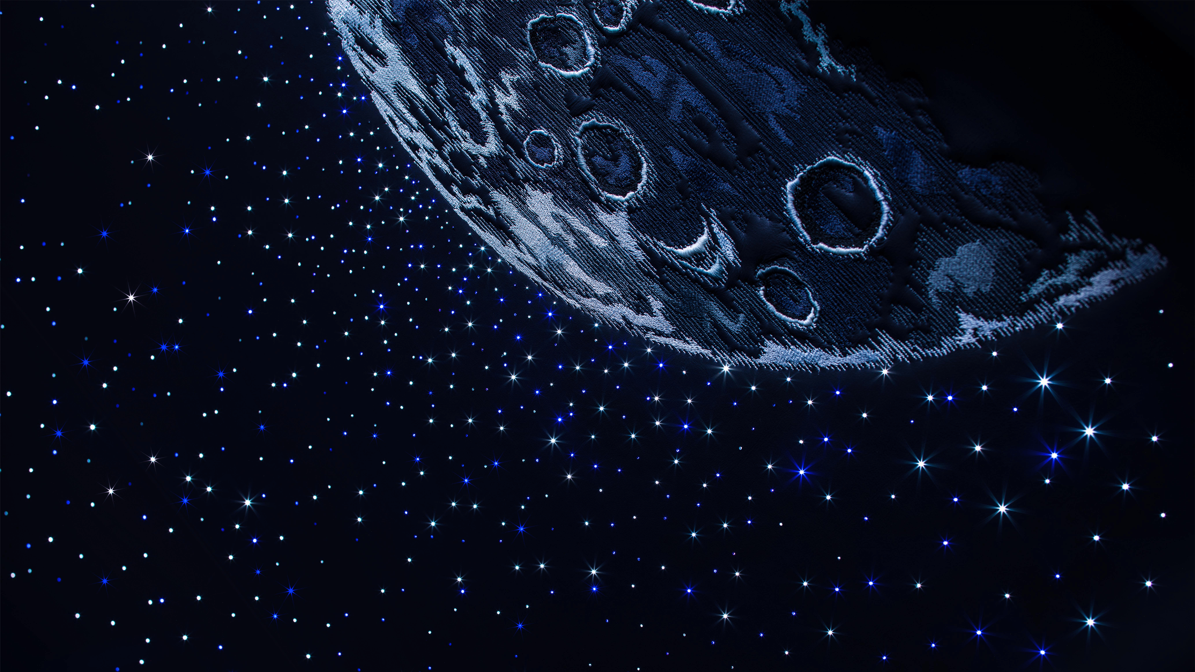 3840x2160 Digital Art Illustration Stars Moon Space Space Art Event Horizon Satellite Wallpaper:3840x2160
