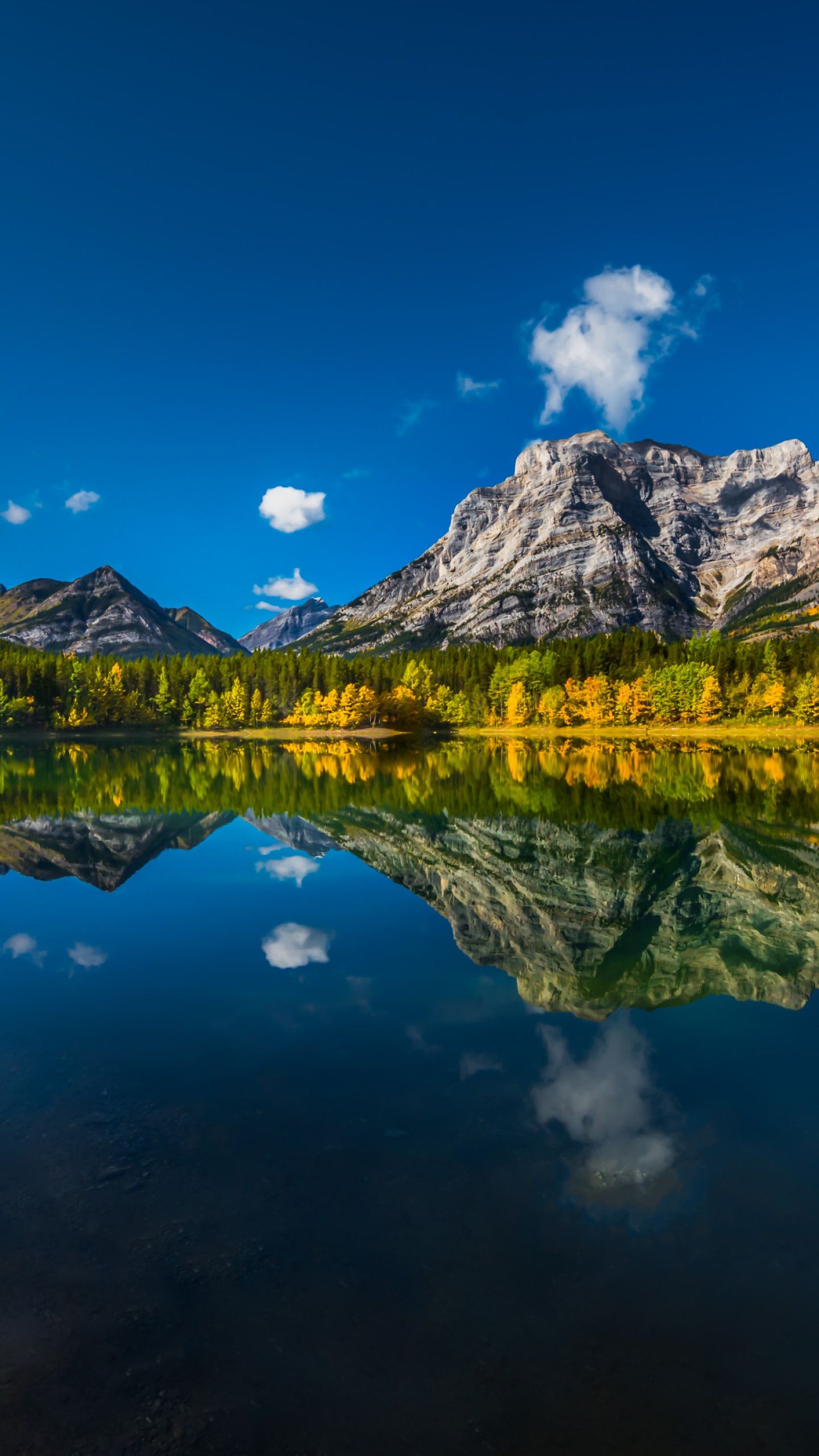 1440x2560 Wedge Pond Wallpaper 4K, Canada, Clear sky, Reflection