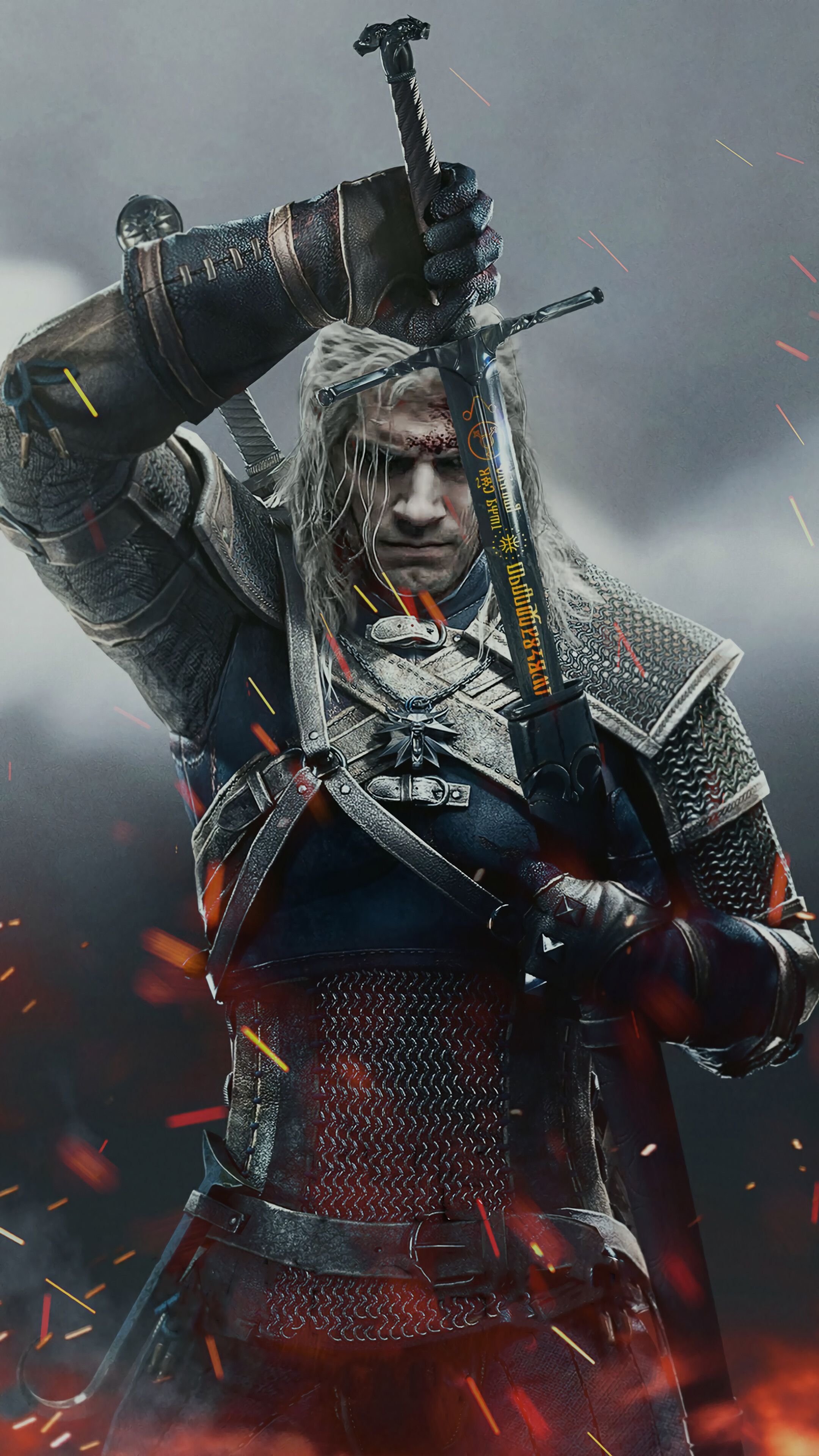 2160x3840 The Witcher, Geralt, Sword, Henry Cavill, Netflix, 4k Gallery HD Wallpaper