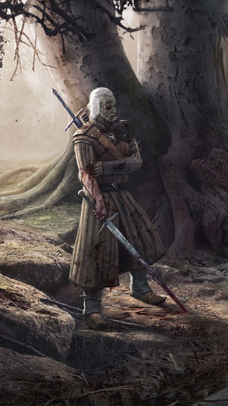 750x1334 Wallpaper / Video Game The Witcher 3: Wild Hunt Phone Wallpaper, Geralt Of Rivia, Warrior, Creature, Sword, 750x1334 free download