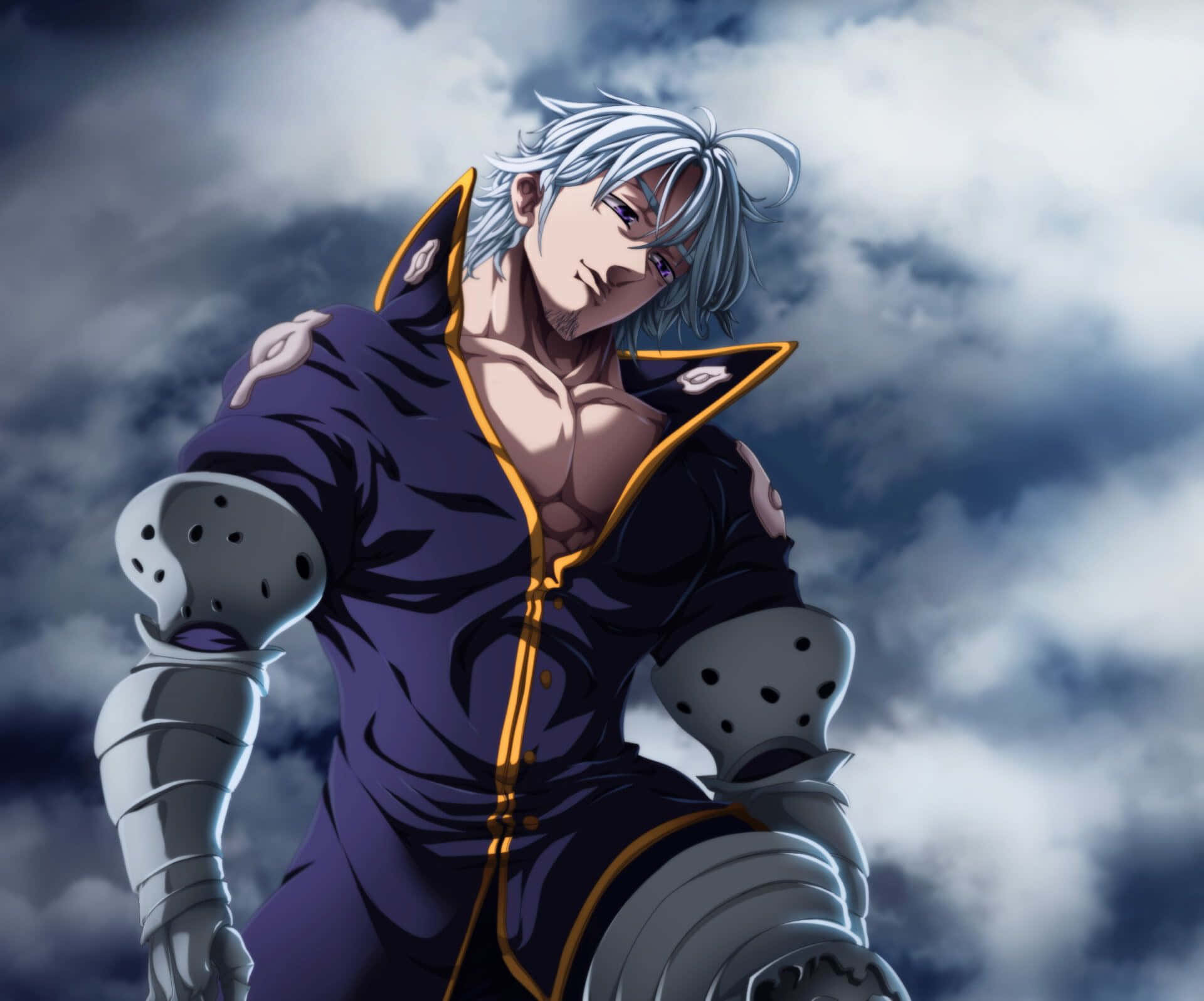 1920x1596 Download Estarossa, a prominent antagonist in Seven Deadly Sins, posing in an intense action scene. Wallpaper