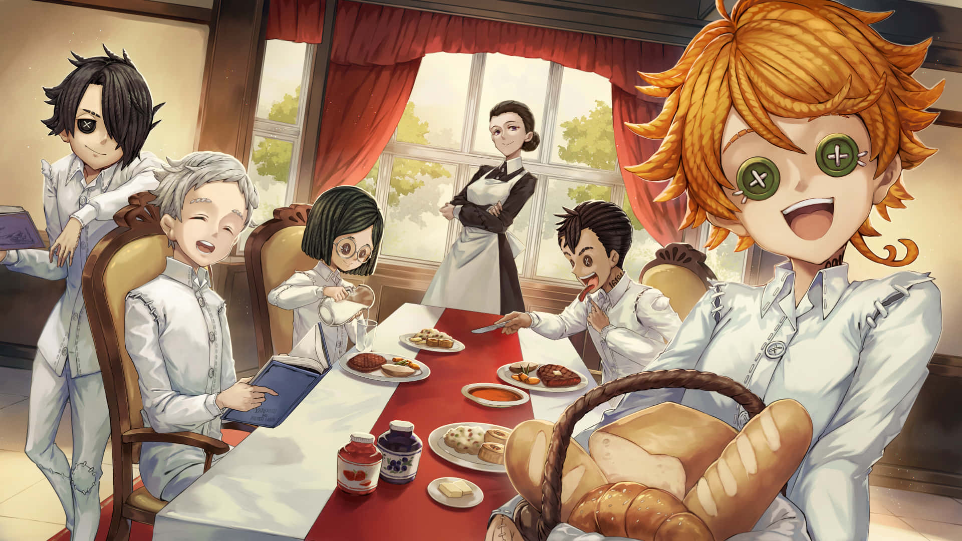 1920x1080 Download Isabella, the antagonist from the anime The Promised Neverland, in a striking pose Wallpaper