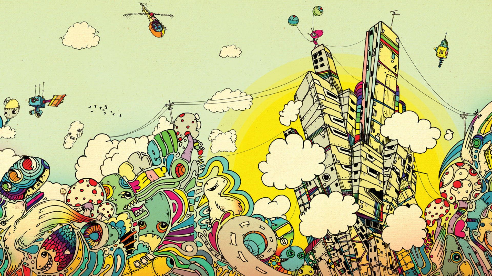 1920x1080 Doodle Wallpaper