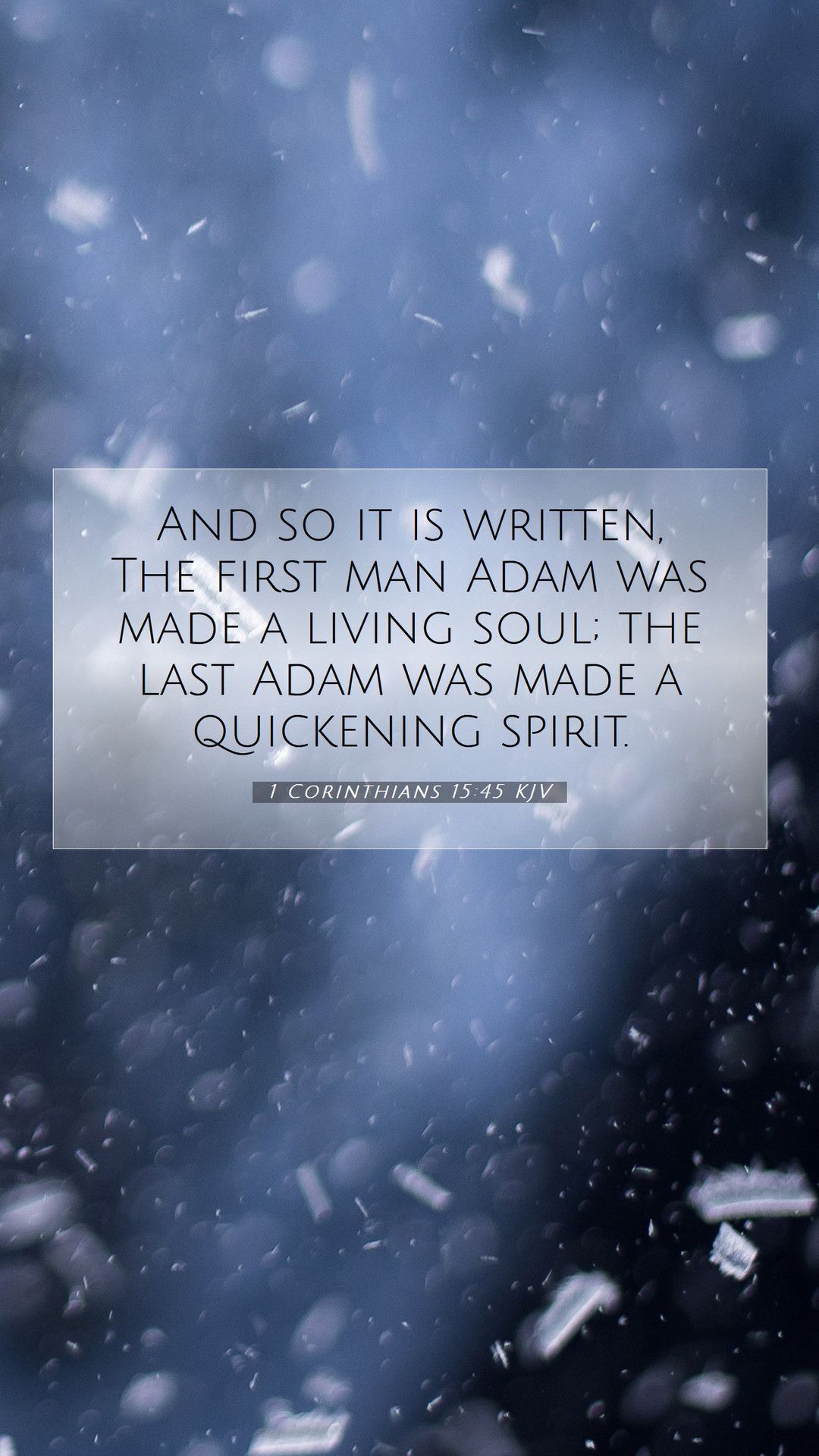 1080x1920 Corinthians 15:45 KJV Mobile Phone Wallpaper so it is written, The first man Adam was made