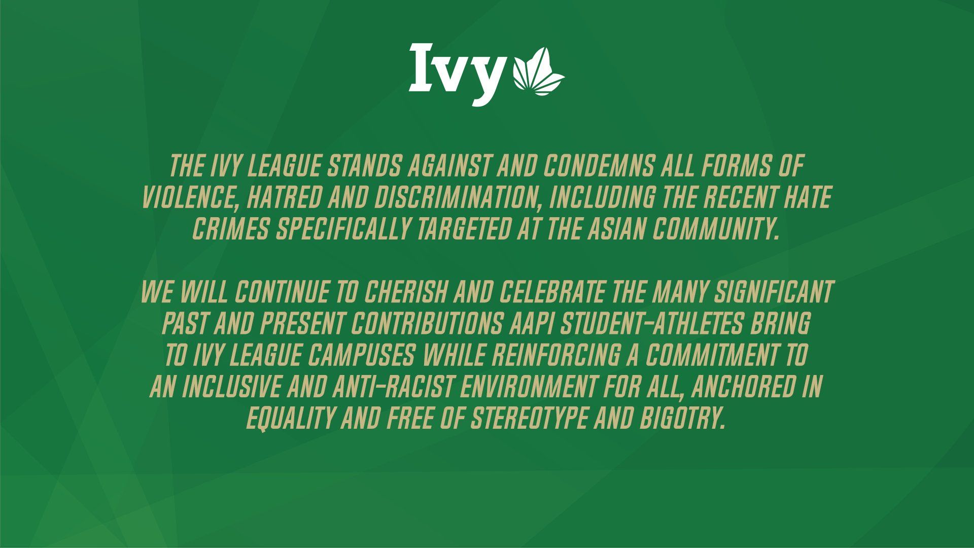 1920x1080 The Ivy League THE COMMITMENT. To Begin Our Celebration Of #AsianHeritageMonth, We Reaffirm Our Commitment To #StopAsianHate While Continuing To Foster An Inclusive And Anti Racist Environment For All