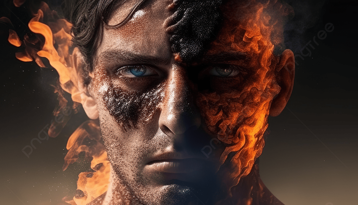 1200x686 Man With Eyes Out Of Fire And Something Is In His Face Background, Picture Of A First Degree Burn Background Image And Wallpaper for Free Download