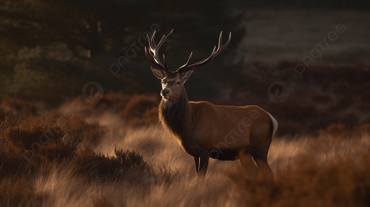 1200x673 Red Deer Is Standing Tall In A Field Background, Picture Of Red Stag Background Image And Wallpaper for Free Download