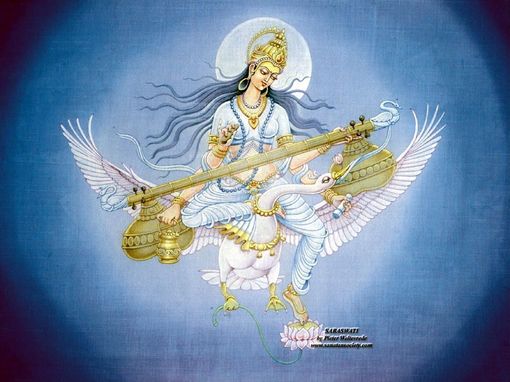 1024x768 Goddess Saraswati Wallpaper for Desktop Download. Tapestry throw, Tapestry, Throw blanket
