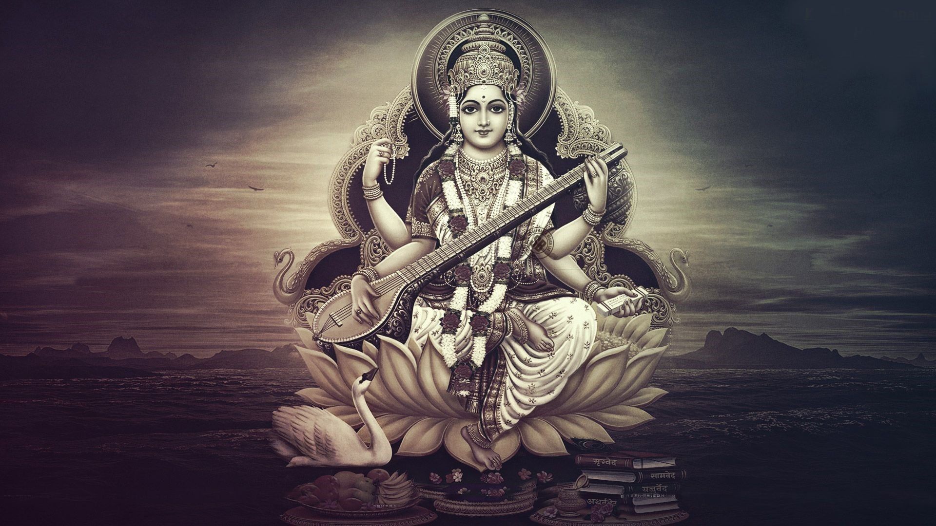 1920x1080 Ma Saraswati (Wallpaper)