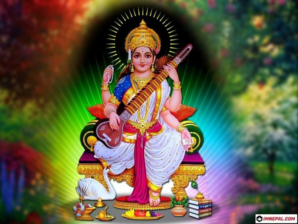 1024x768 Hindu Goddess Saraswati Mata Image HD Wallpaper. Saraswati mata, Saraswati photo, Mata image hd