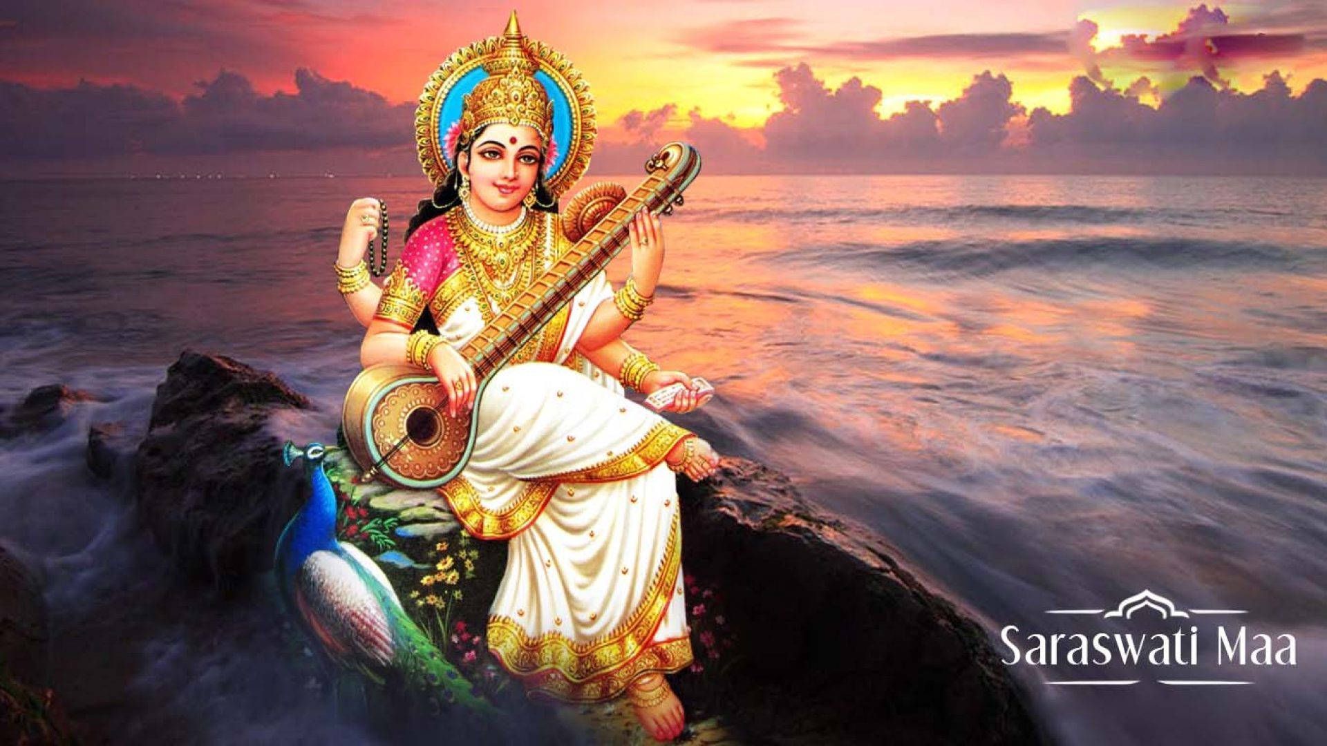1920x1080 Saraswati Mata Wallpaper