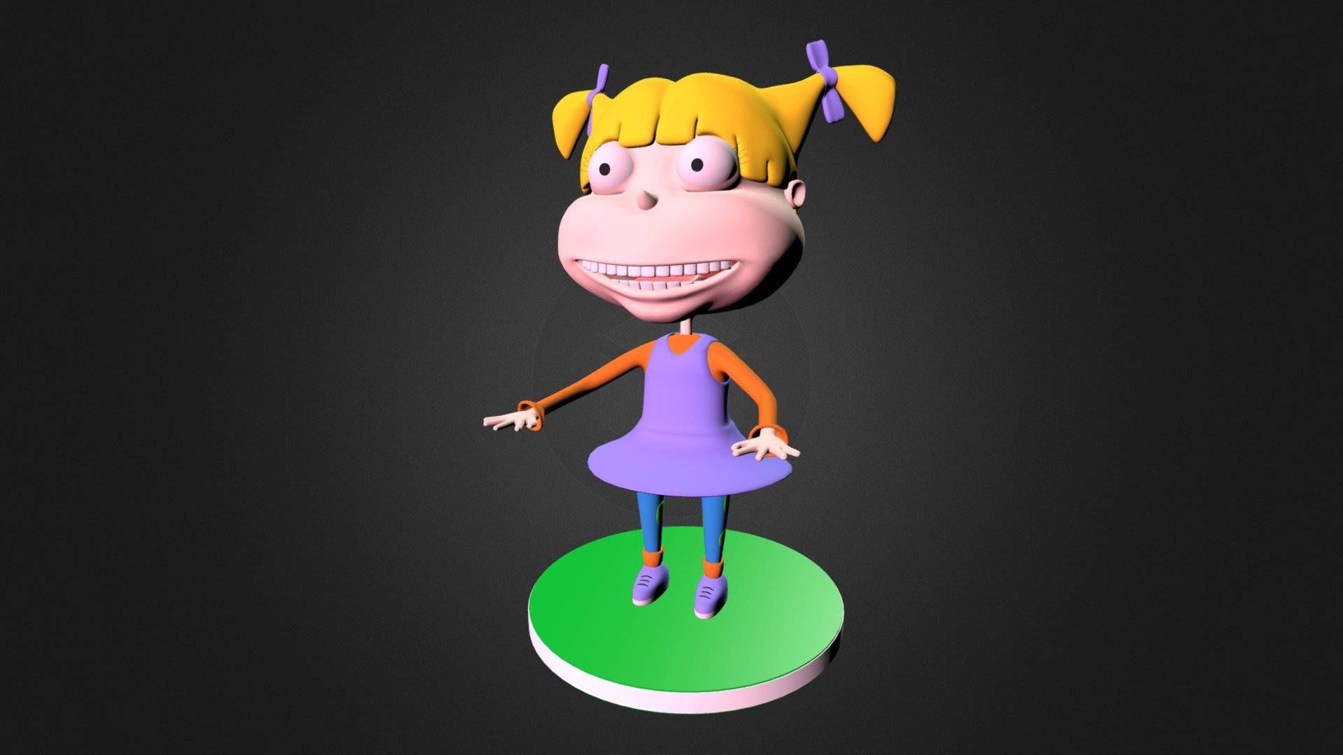 1920x1080 Download Angelica Pickles 3D Black Background Wallpaper