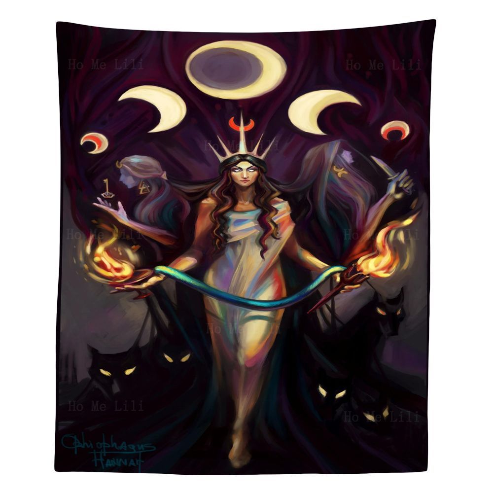 1000x1000 Roman Mythology Ancient Greek Goddess Of Magic Hecate Wiccan Mysterious Art Fantasy Tapestry By Ho Me Lili For Livinroom Decor