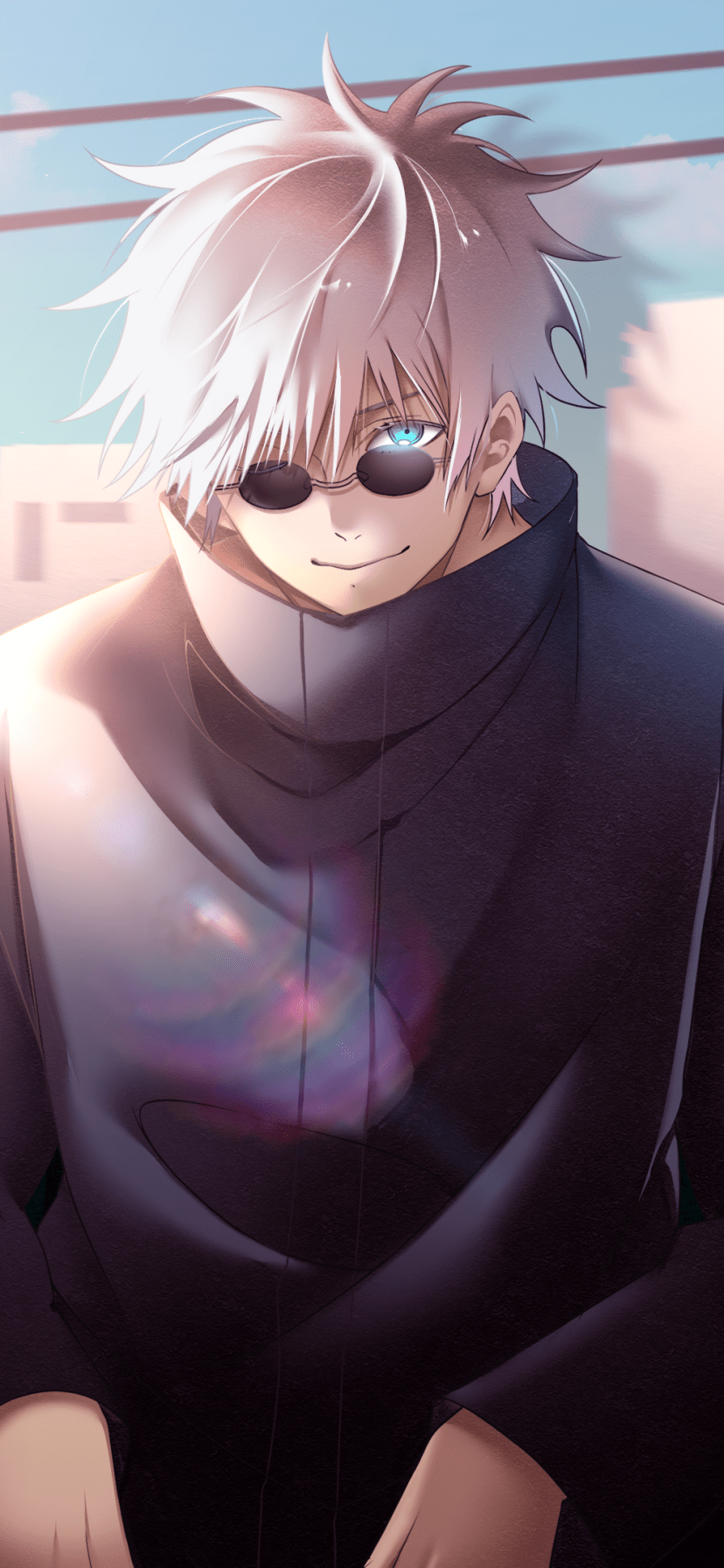 828x1792 Wallpaper / Anime Jujutsu Kaisen Phone Wallpaper, White Hair, Satoru Gojo, School Uniform, 828x1792 free download