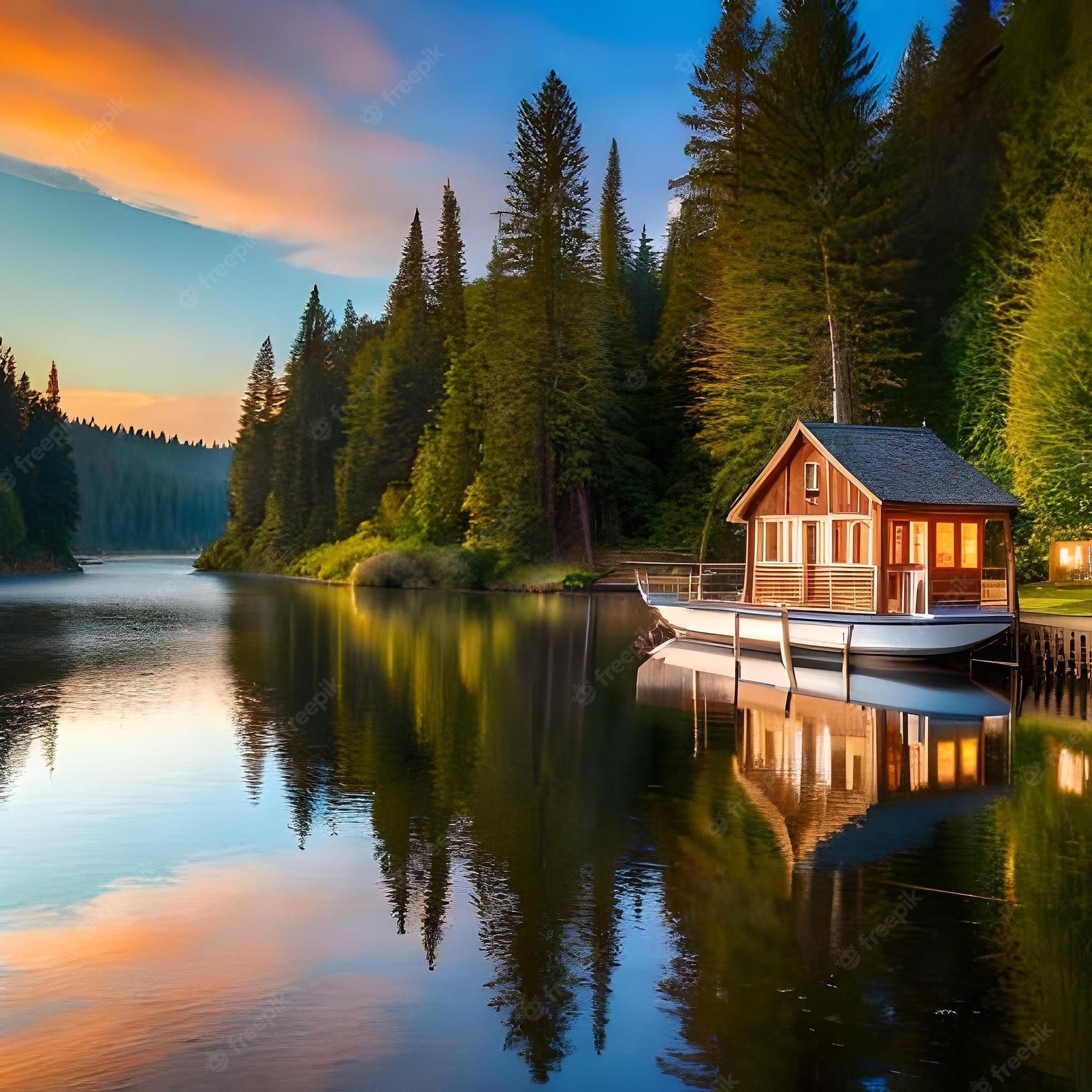2000x2000 Lake Cabin Image