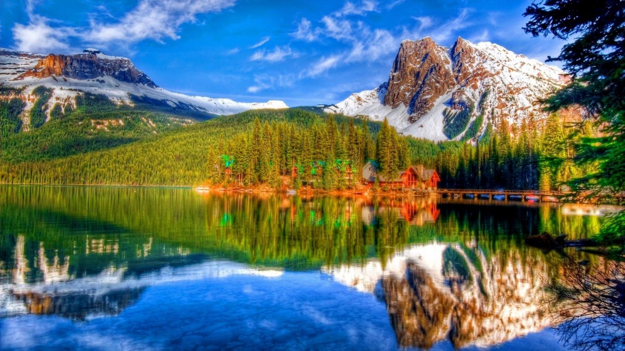 1244x700 Lonely Cabin On Beautiful Lake Wallpaperx1080
