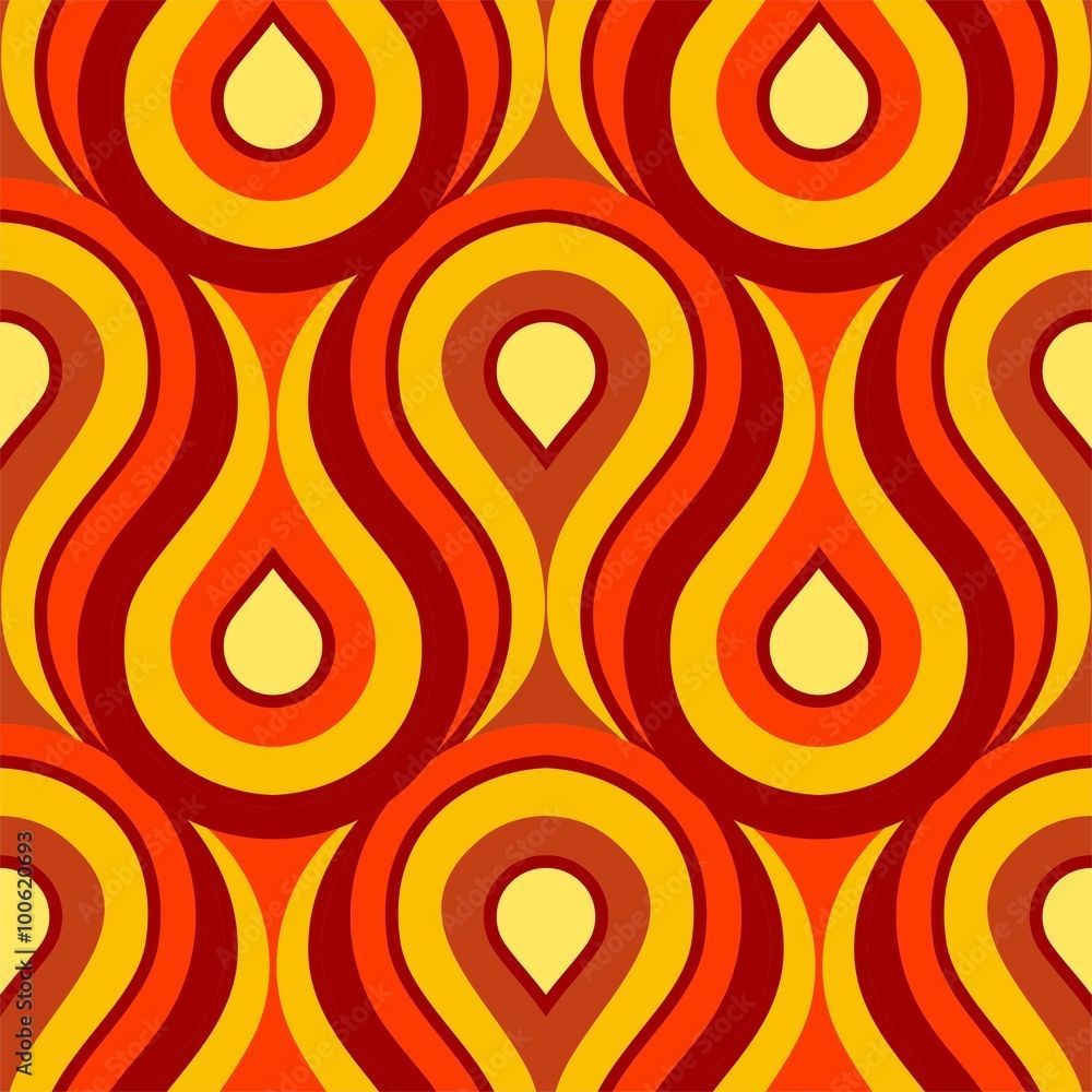 1000x1000 Pattern fire wallpaper burning ornament yellow orange flower squiggles wavy natural waves Kullisse texture background seamless lines magical Feuer Tapete brennend Stock Vector