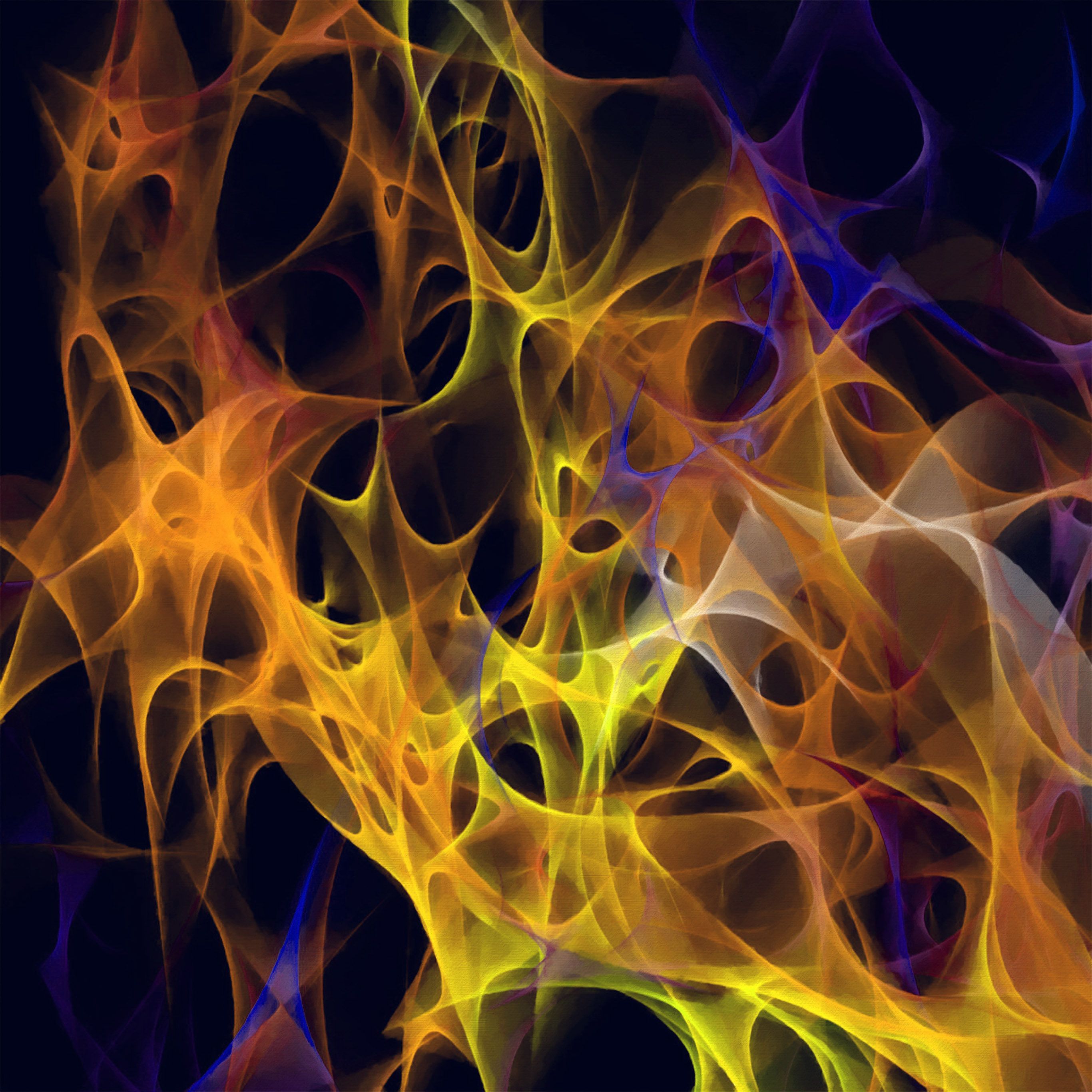2732x2732 Heart Abstract Yellow Purple Pattern Background Wallpaper