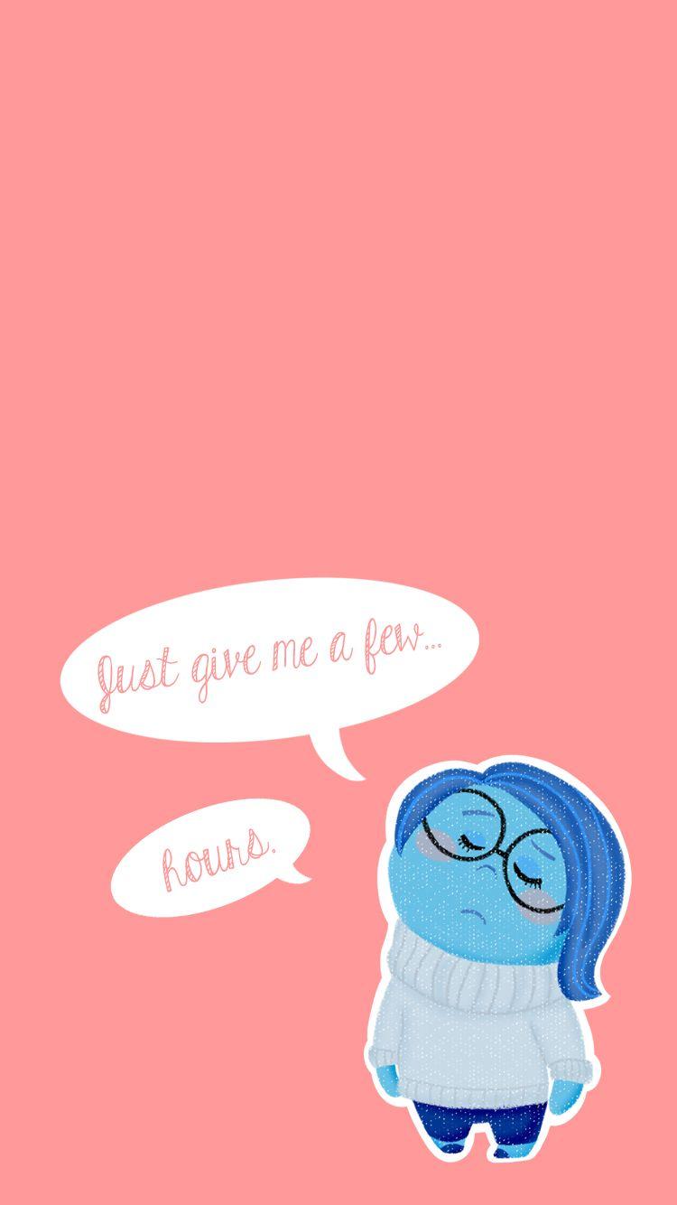 750x1334 Inside Out // Sadness. Disney inside out, Disney wallpaper