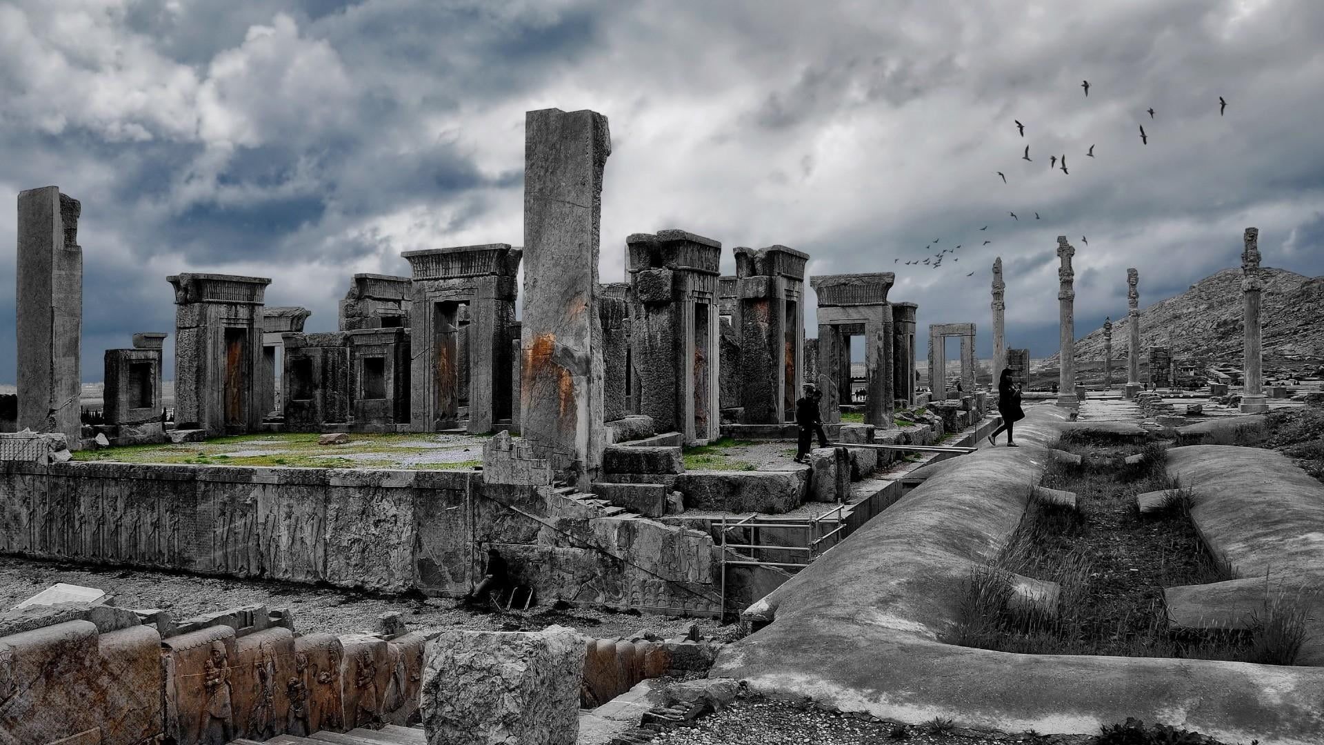 1920x1080 Wallpaper / 1080P, ruined, ancient civilization, sky, iran, old, building exterior, archaeology, no people, architecture, historical, travel destinations, building free download