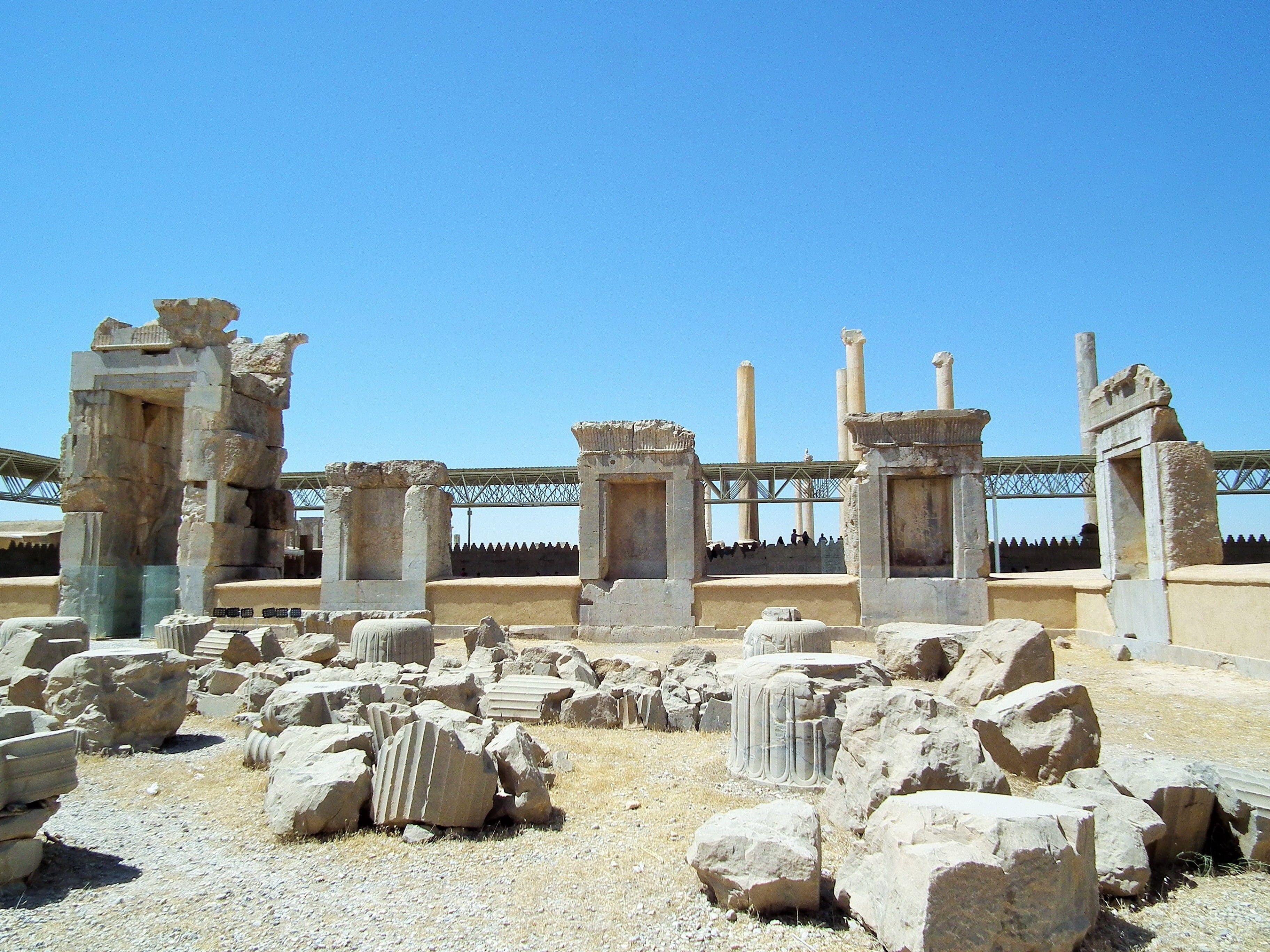 3648x2736 Wallpaper / parseh, Shiraz, copy space, ruined, tourism, ancient civilization, sky, architectural, travel, archaeology, stone material, day, solid, 2K, nature, shiraz free download