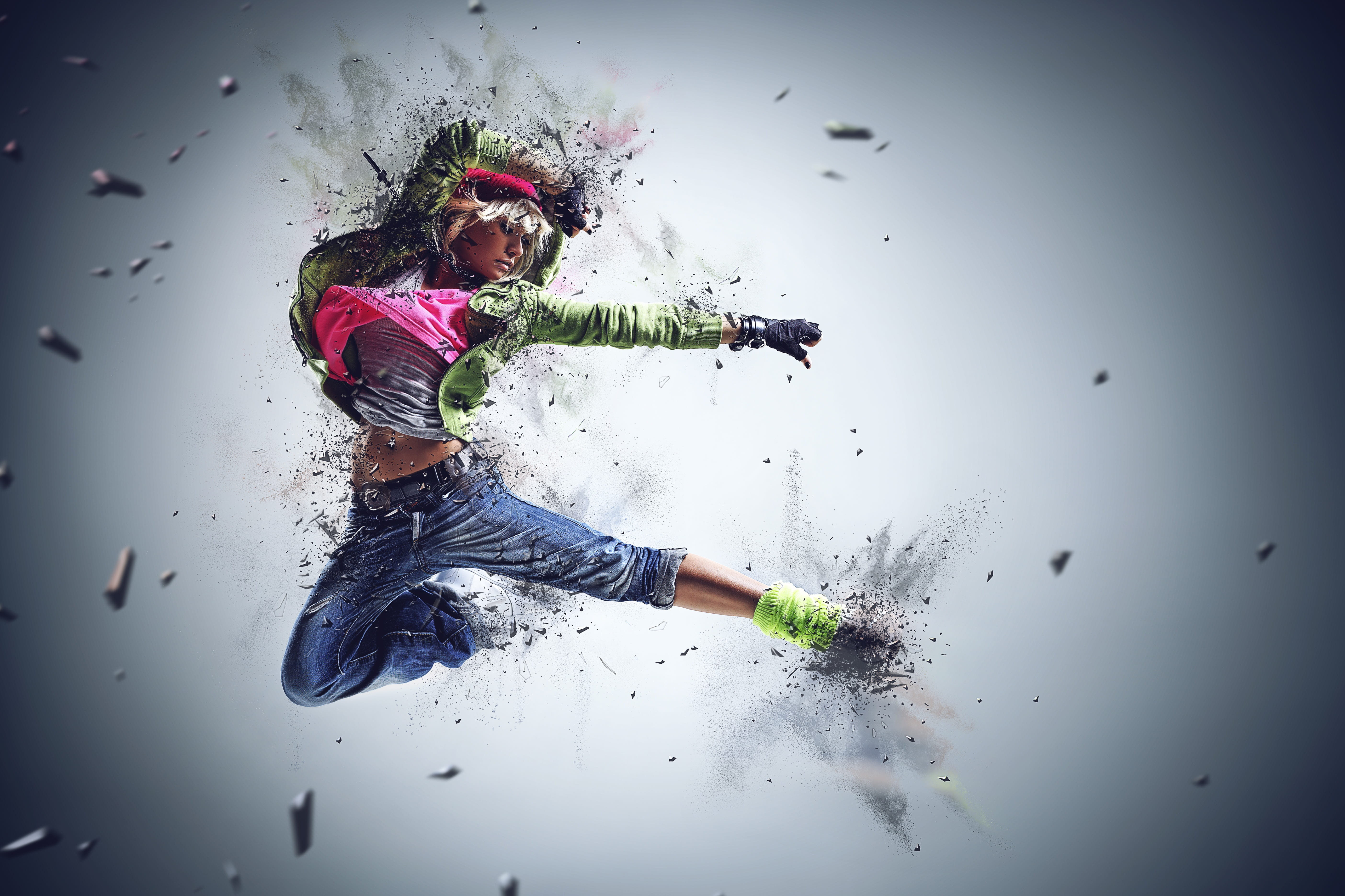 5616x3744 Wallpaper / Model, Person, Full Length, Woman, Female, Human, Real People, Break Dance, Performance, Freedom, Motion, Casual Clothing, Photo Art, Indoors, Mid Air Free Download