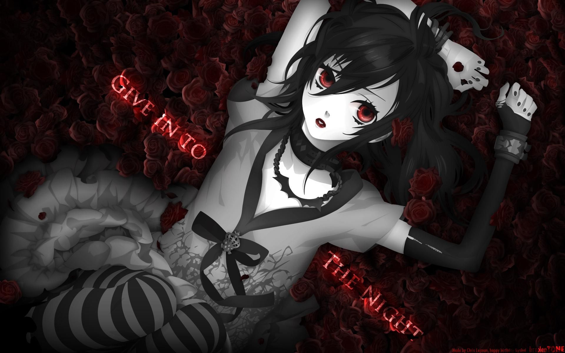 1920x1200 girl, anime, gothic, vampire