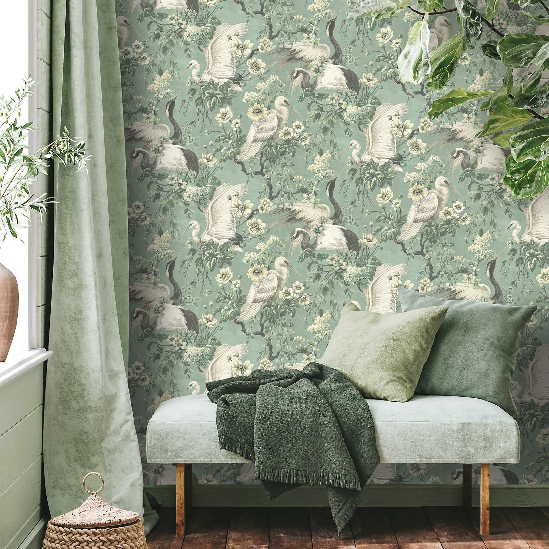 1800x1800 Maurice Green Moss Wallpaper by Woodchip & Magnolia