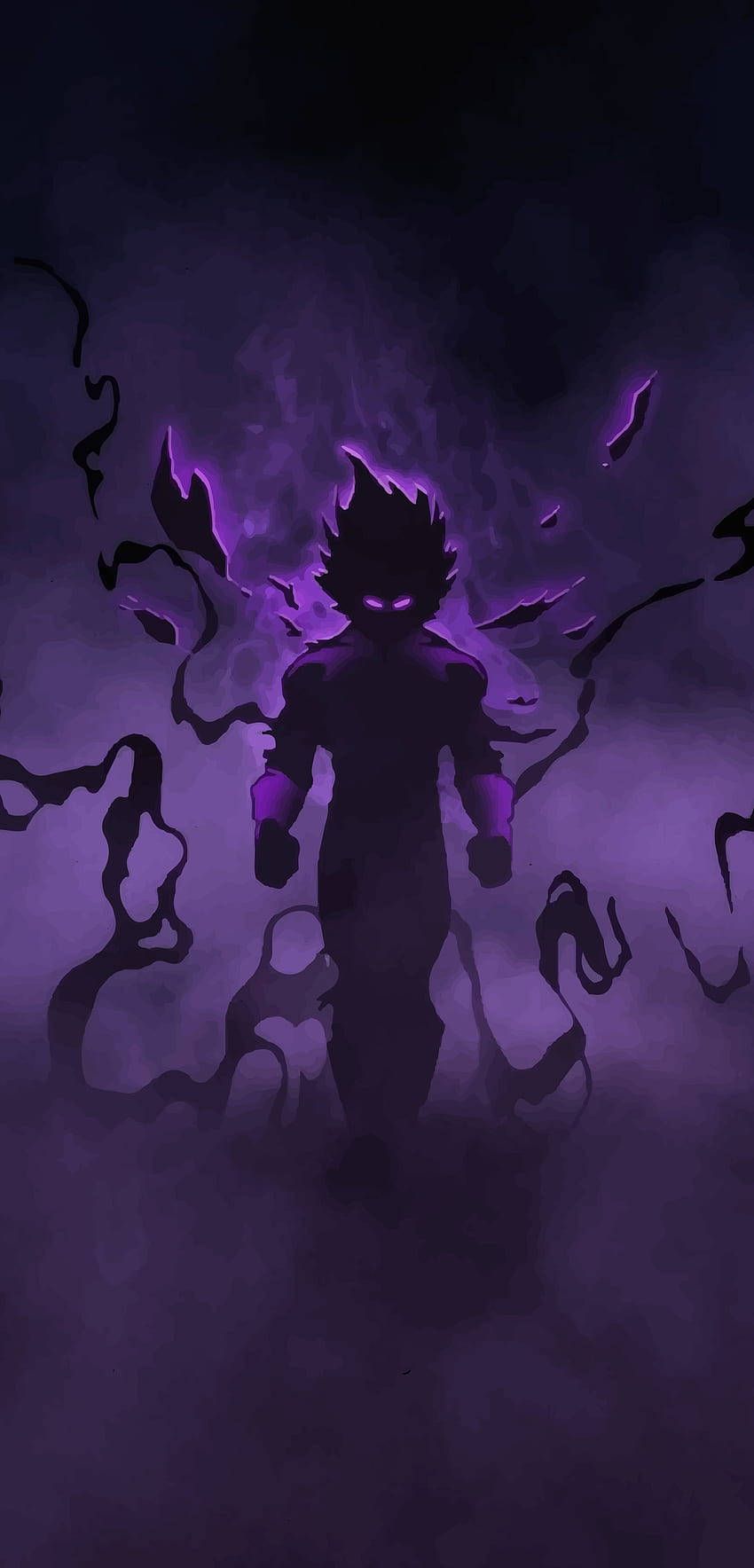 850x1768 Download Dark Vegeta Purple Silhouette Wallpaper