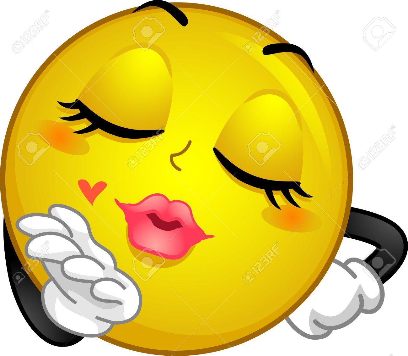 1300x1132 39604979 Mascot Illustration Of A Smiley Blowing A Kiss Stock