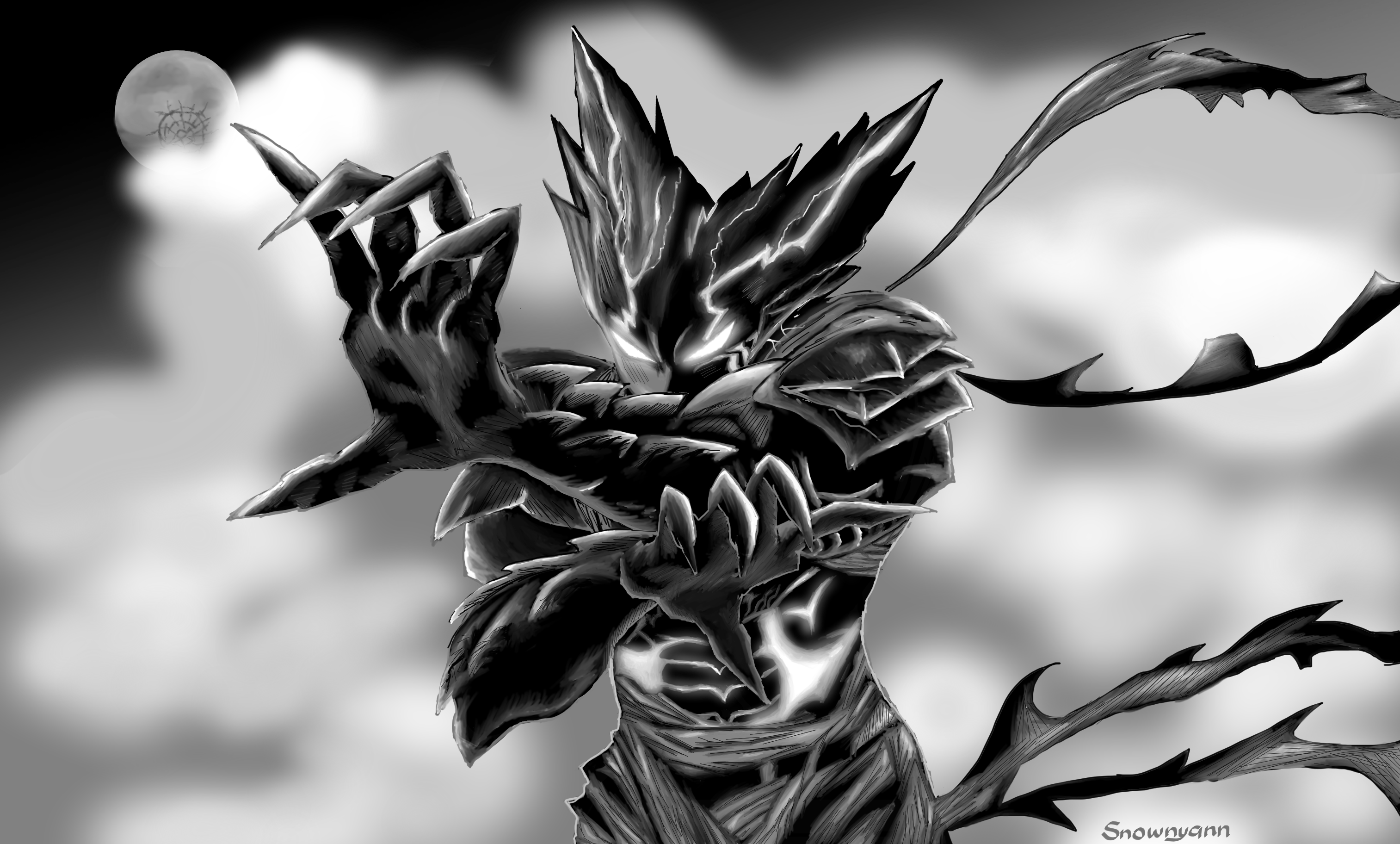 fanart of Cosmic Garou with Spiral Garou pose : r/OnePunchMan