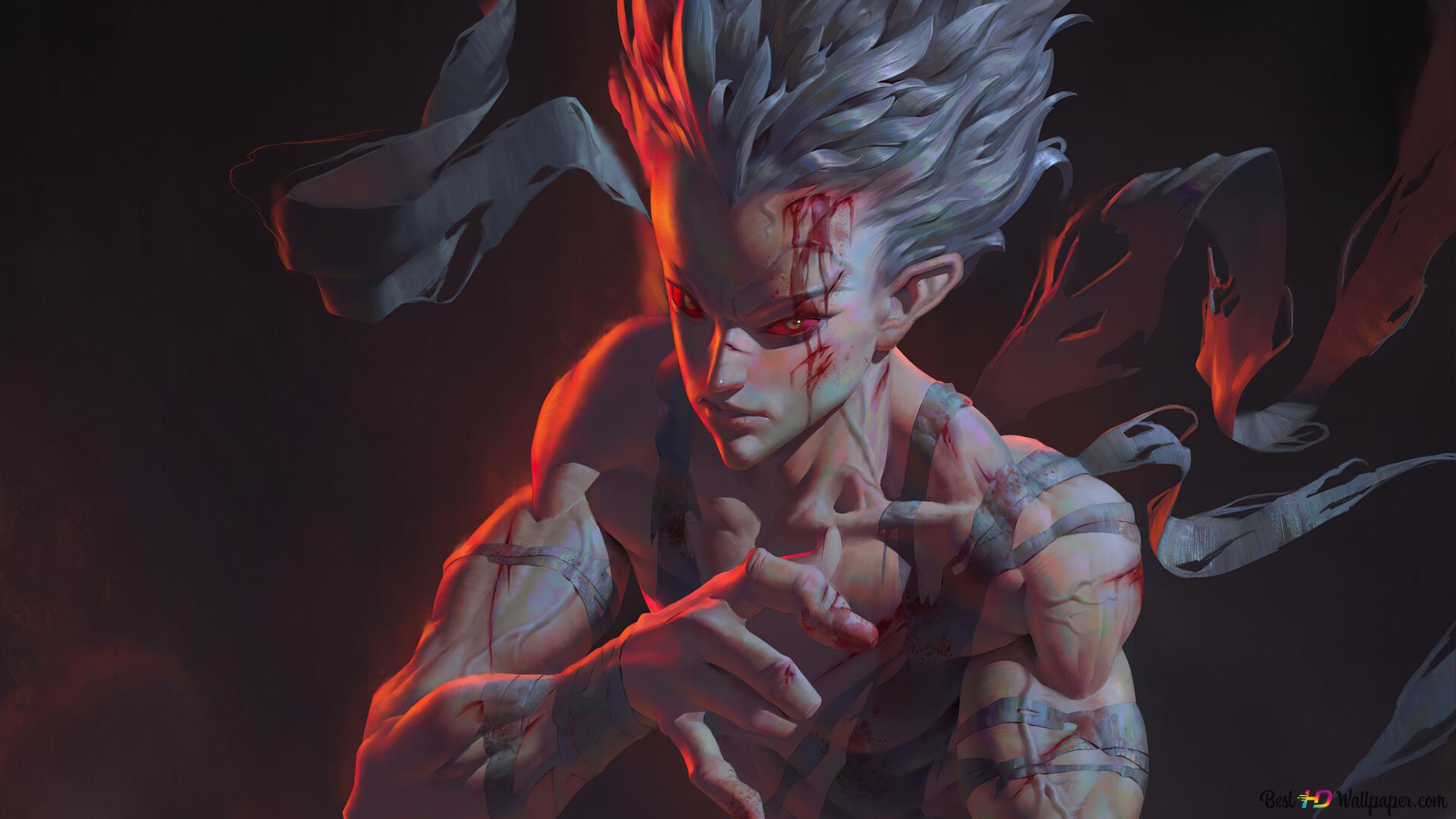 2048x1152 One Punch Man (Realistic) 4K wallpaper download