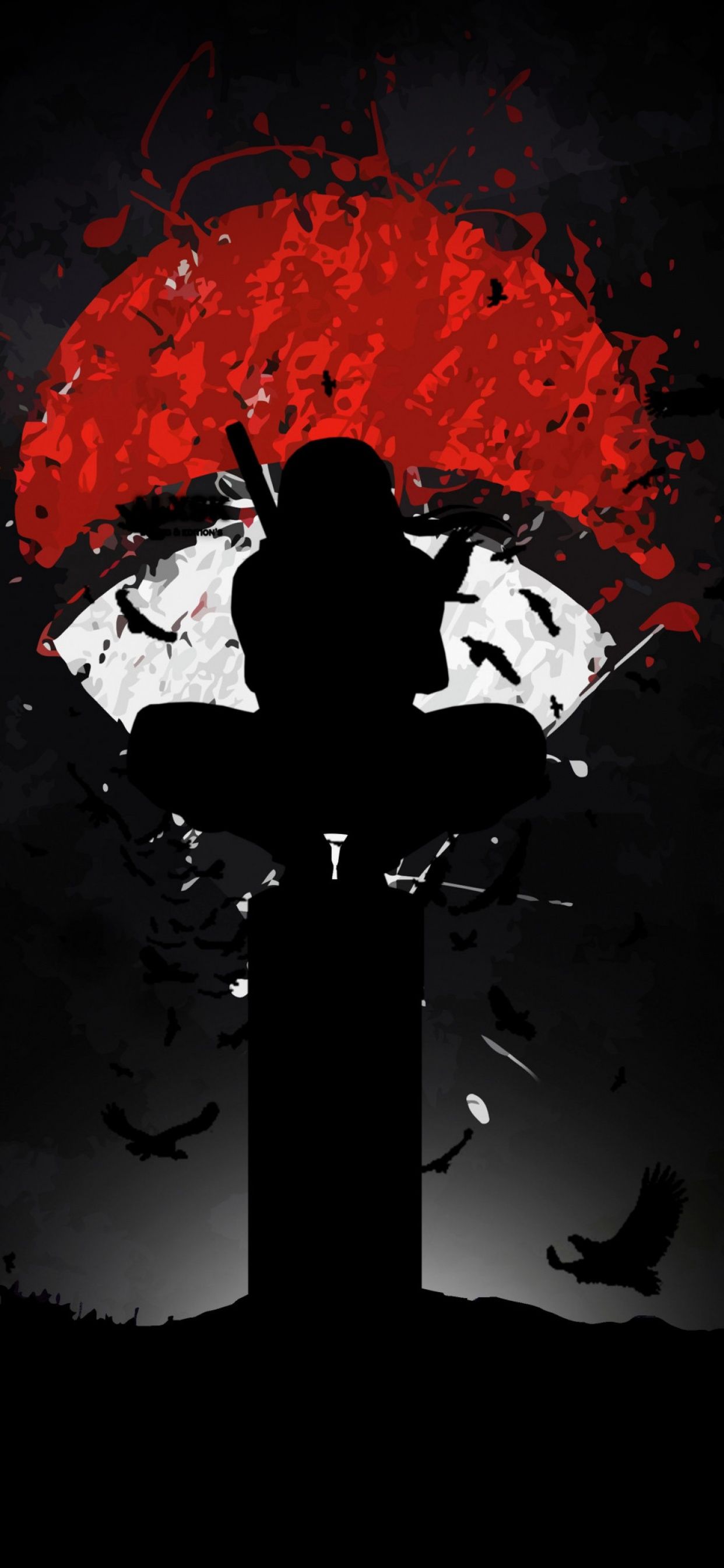1242x2688 Itachi Uchiha Wallpaper 4K, AMOLED, Naruto, Black background