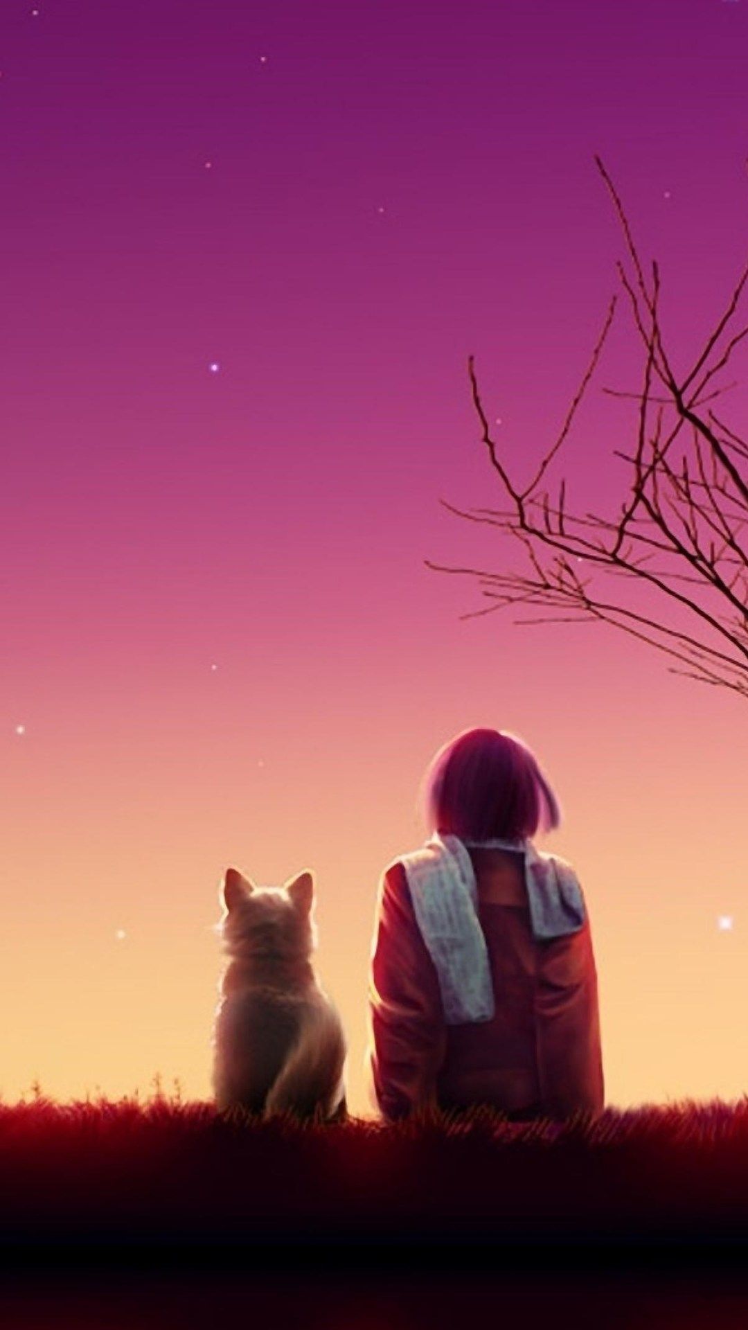 1080x1920 1080x1920 anime, anime girl, cat for iPhone 8 wallpaper.me!