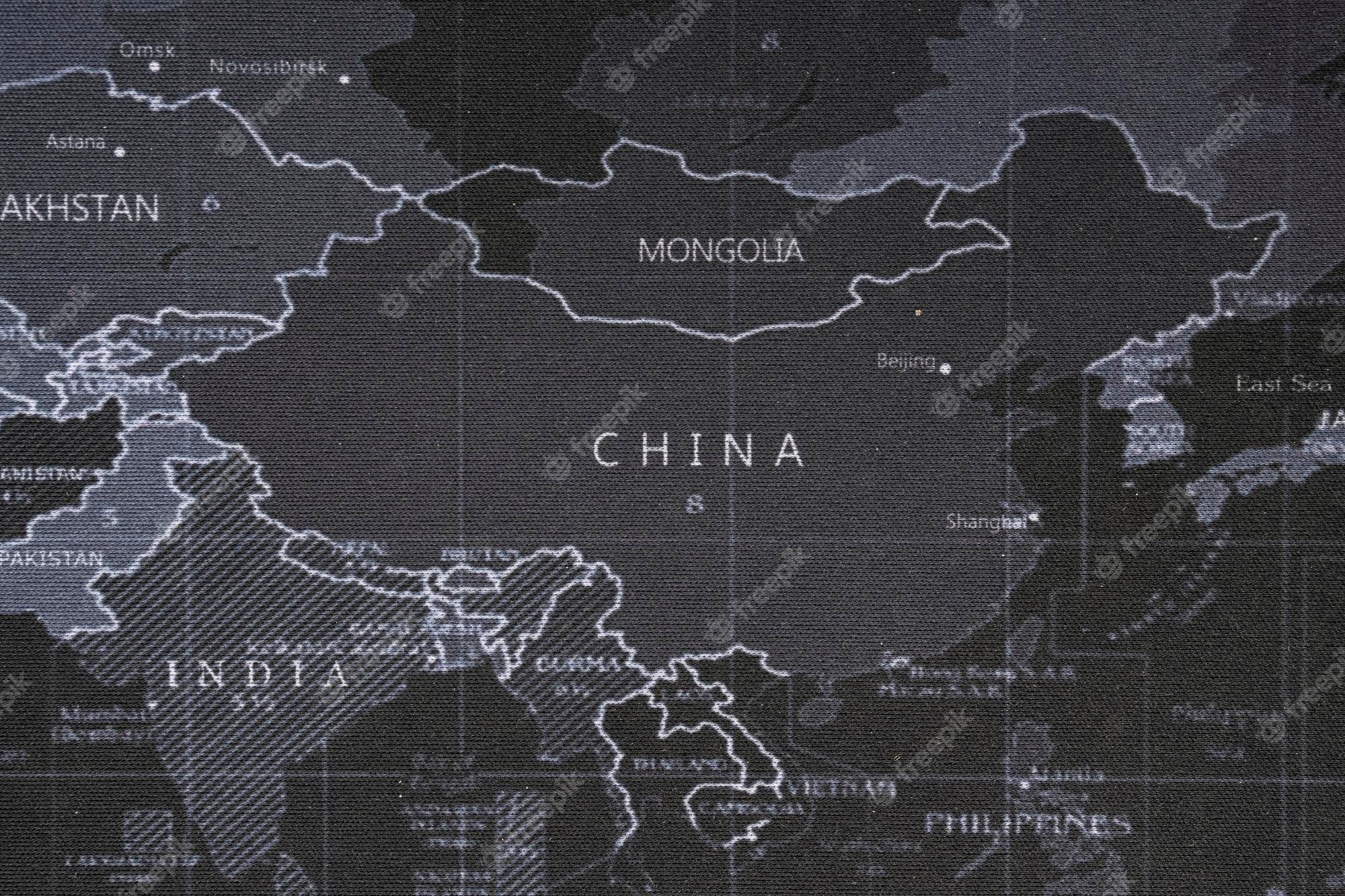 2000x1333 Premium Photo. Black world map focus on china background. top view. flat lay